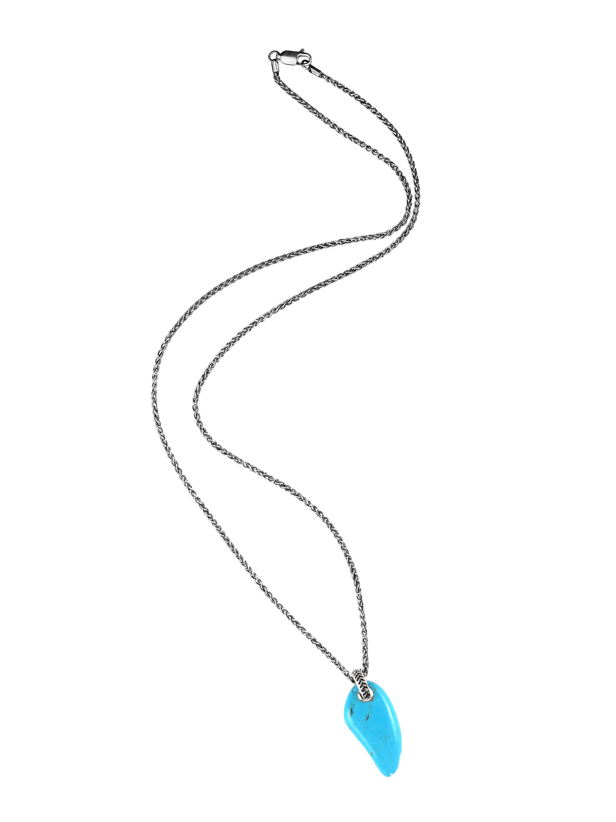 Jan Leslie Men's Turquoise & Sterling Silver Pendant Necklace