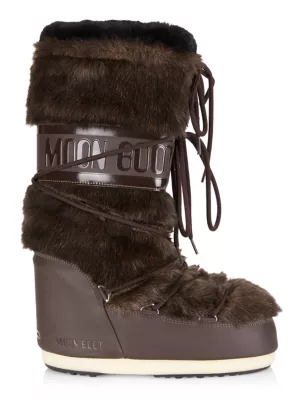 Moon Boot Icon faux-fur beaded boots - White