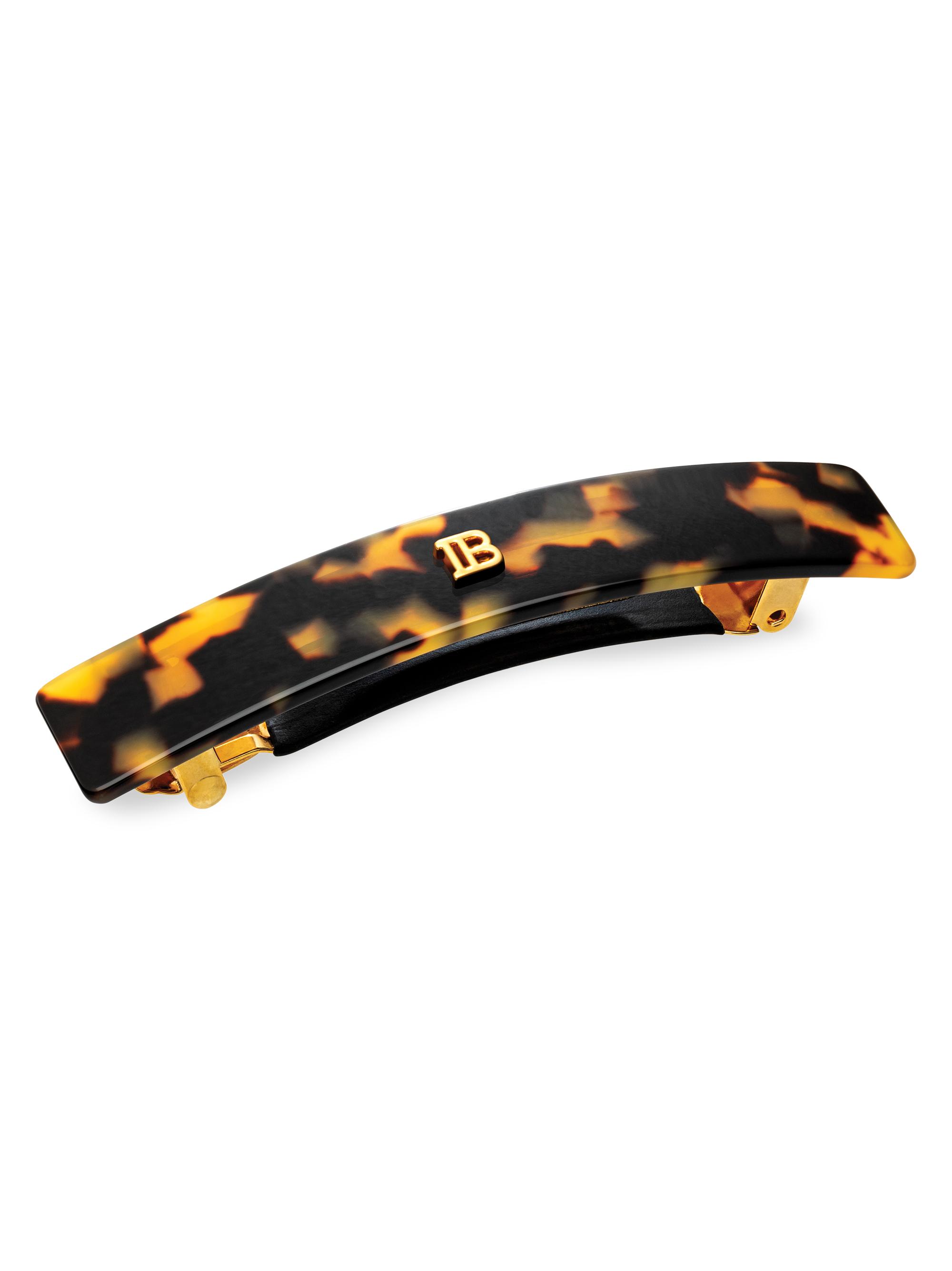 Balmain Hair Women's Logo "B"  Hair Barrette - Tortoise Shell