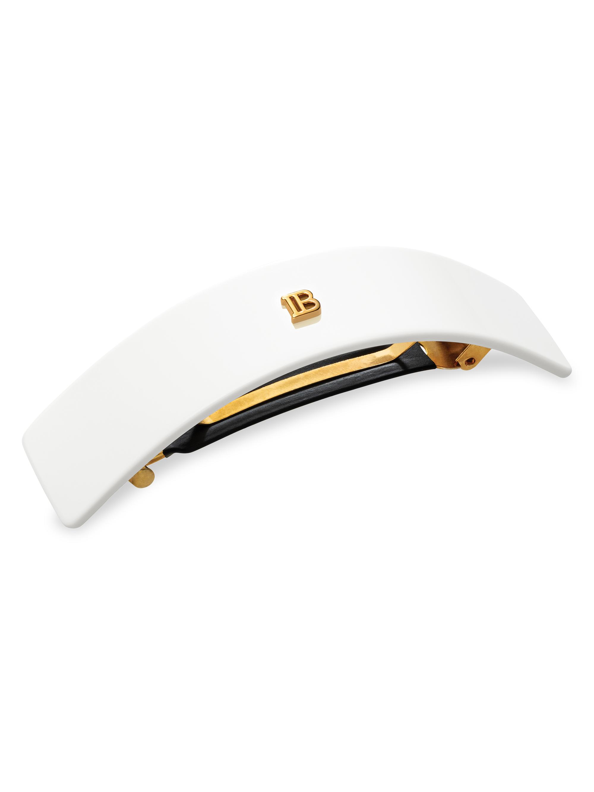 Balmain Hair Women's Logo "B"  Hair Barrette - White