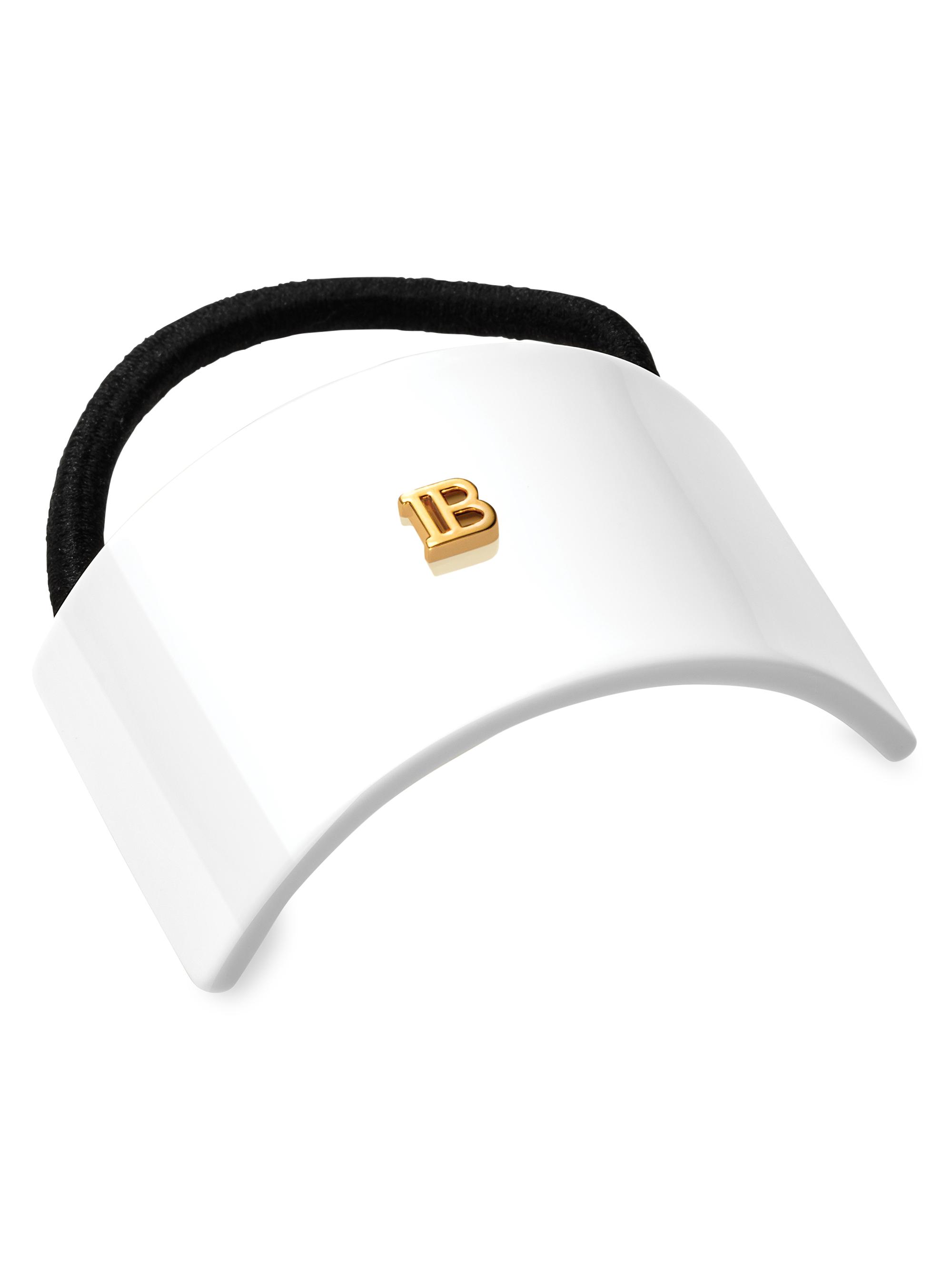 Balmain Hair Women's Logo "B" Hair Elastic - White