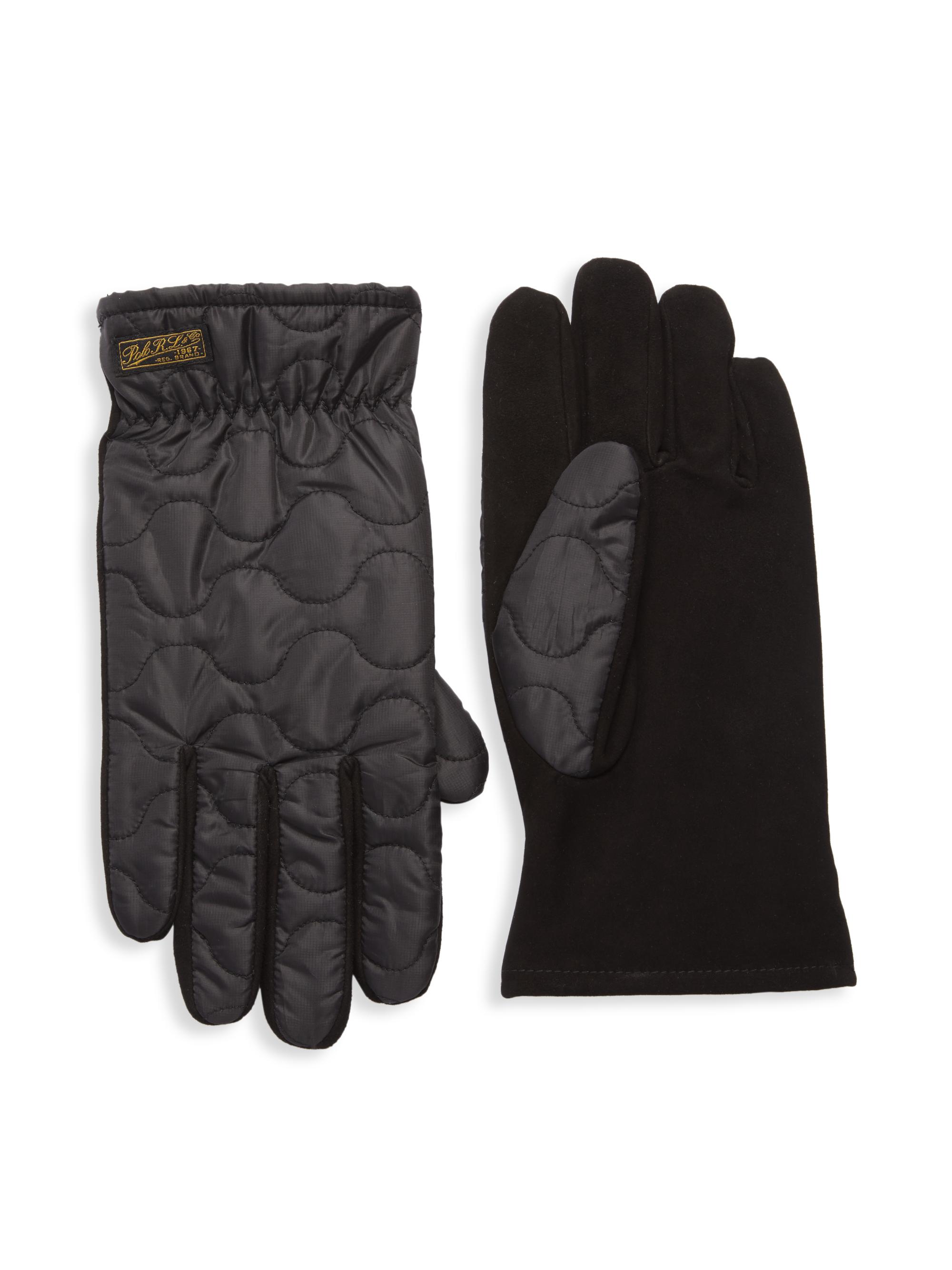 Polo Ralph Lauren Men's Suede Quilted Glove - Black