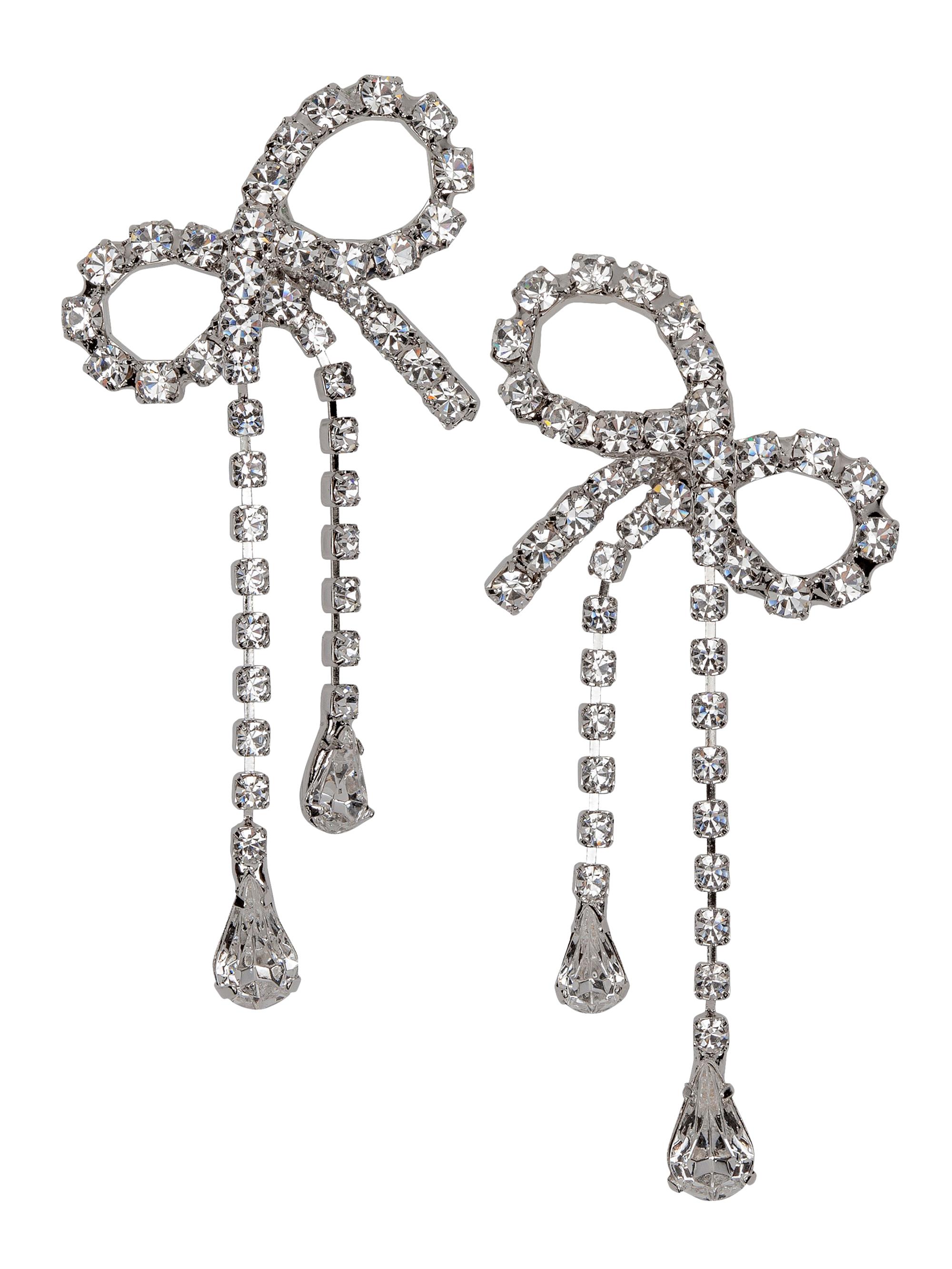 Jennifer Behr Women's Mirabelle Silvertone & Crystal Bow Drop Earrings - Crystal