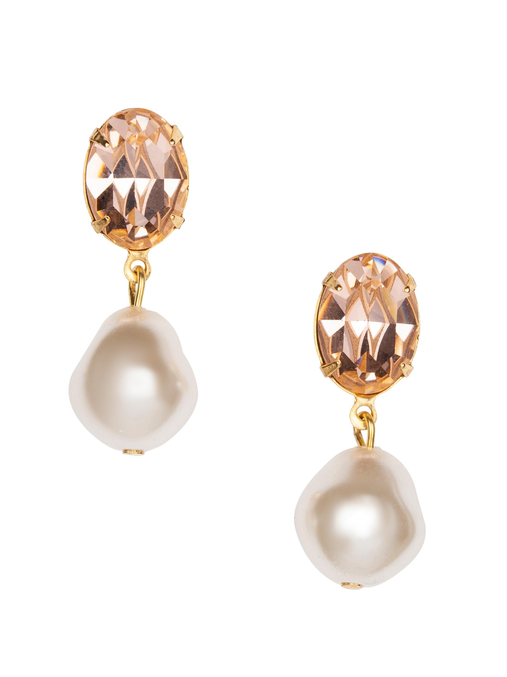 Jennifer Behr Women's Tunis 24K Gold-Plated, Crystal & Glass Pearl Drop Earrings - Antique Rose