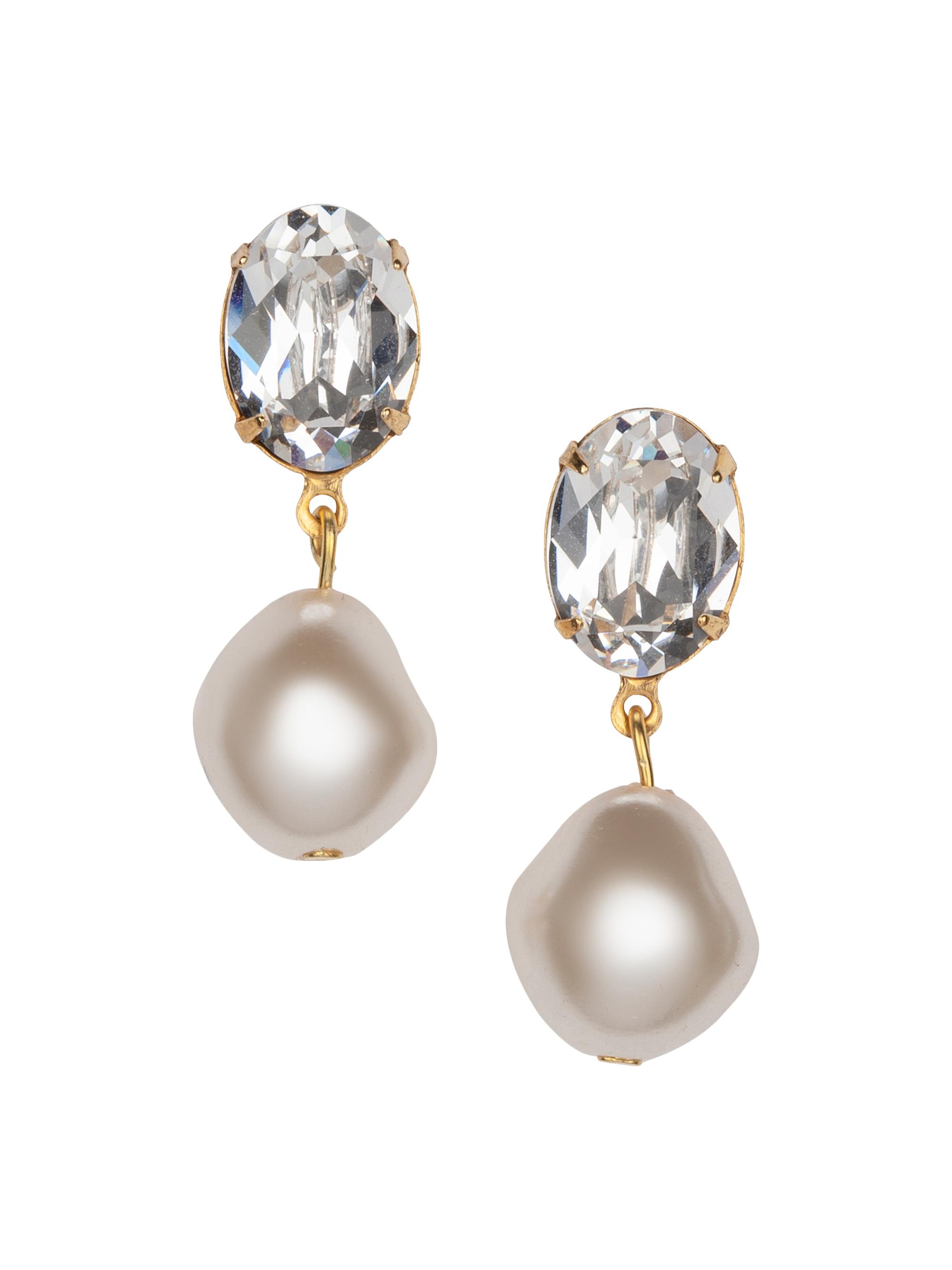 Jennifer Behr Women's Tunis 24K Gold-Plated, Crystal & Glass Pearl Drop Earrings - Diamond