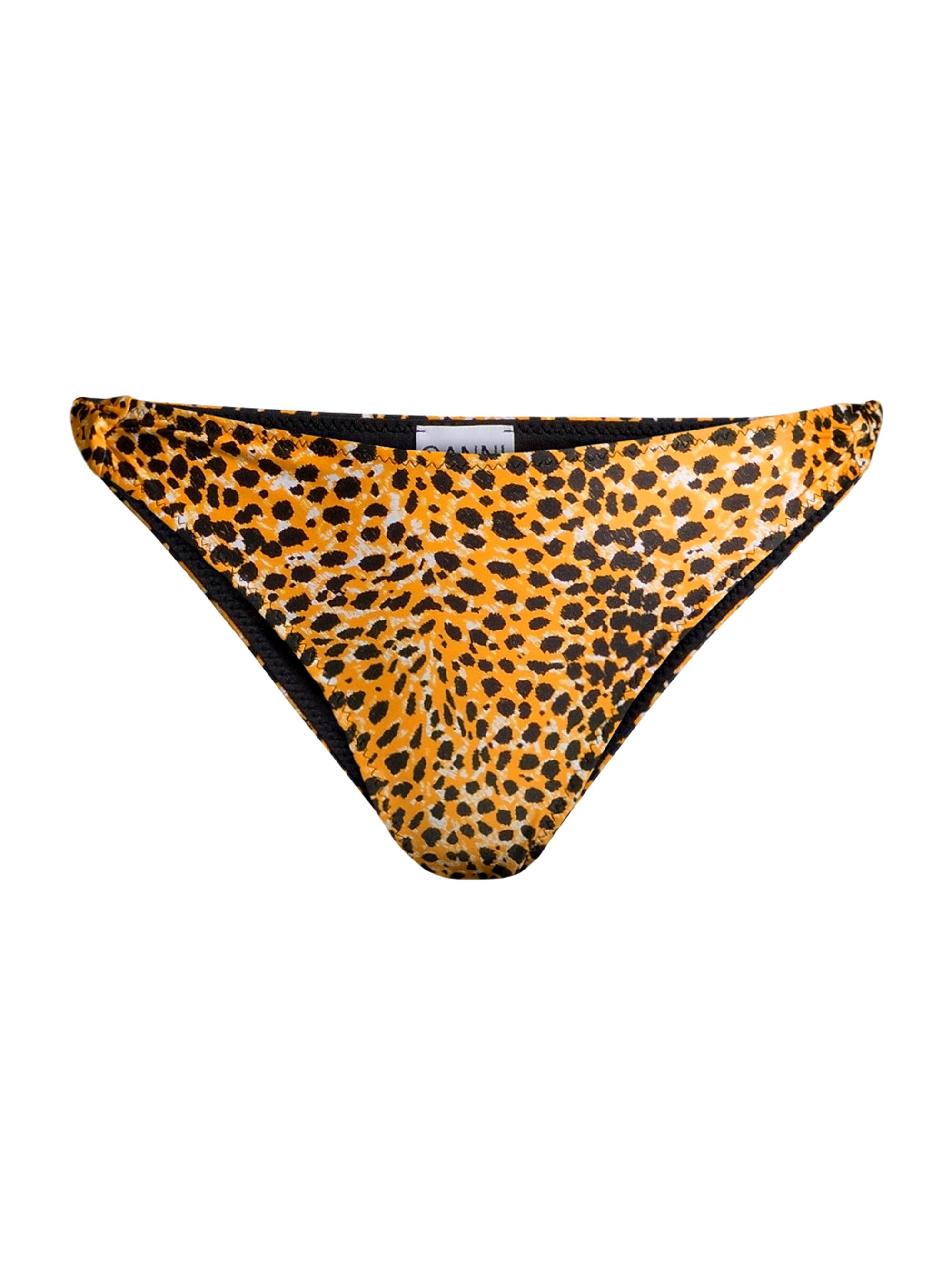 Ganni Women's Printed Twist Bikini Bottoms - Bright Marigold