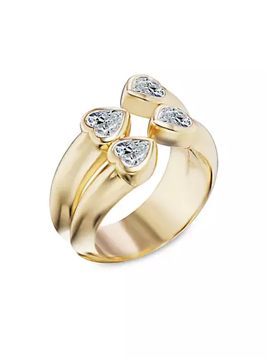 Lovers 18K Yellow Gold & Diamond Bypass Ring
