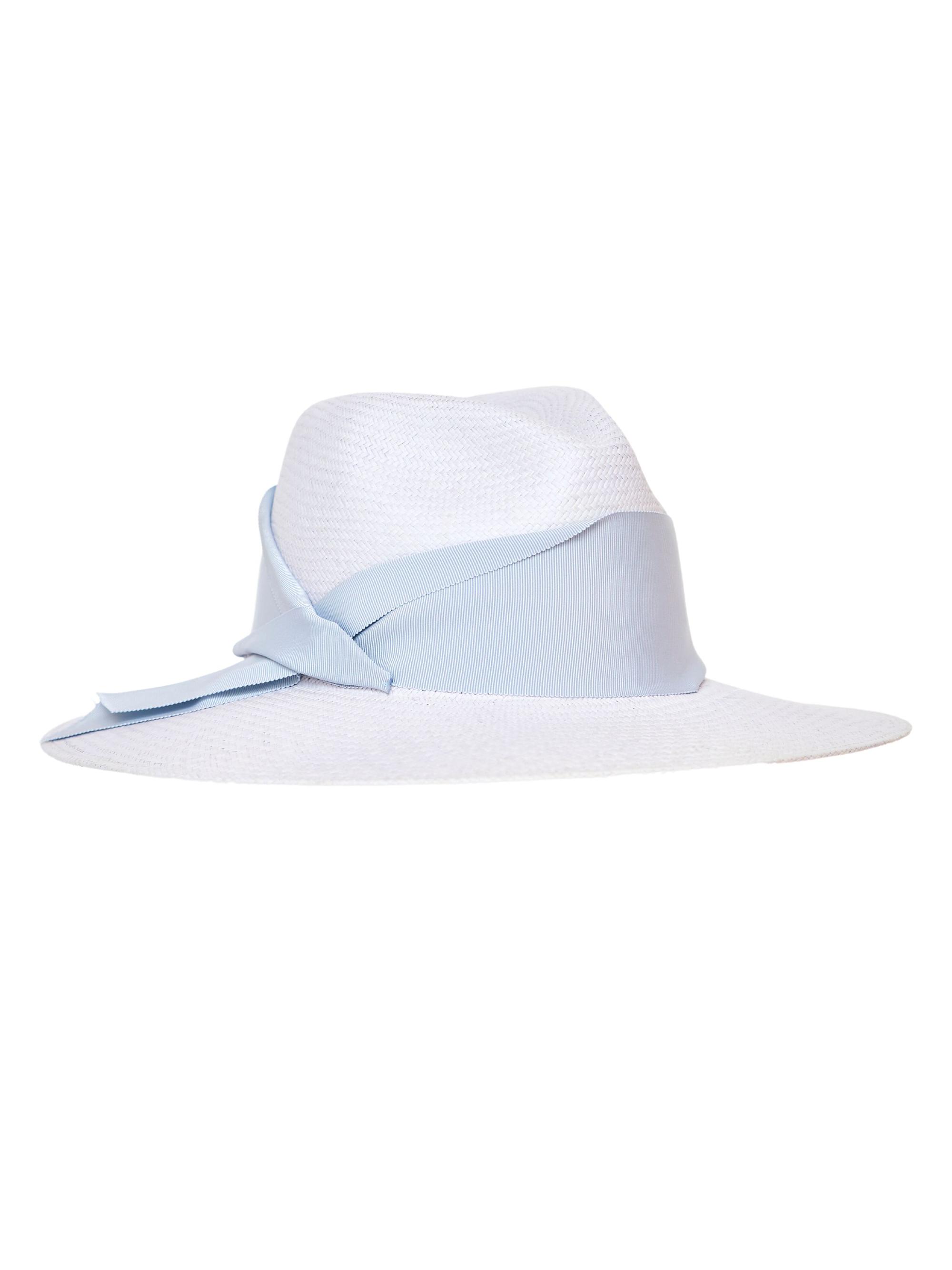 Freya Women's Gardenia Woven Straw Fedora - Fog