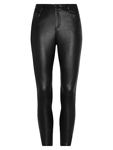Mid-Rise Faux Leather Skinny Pants