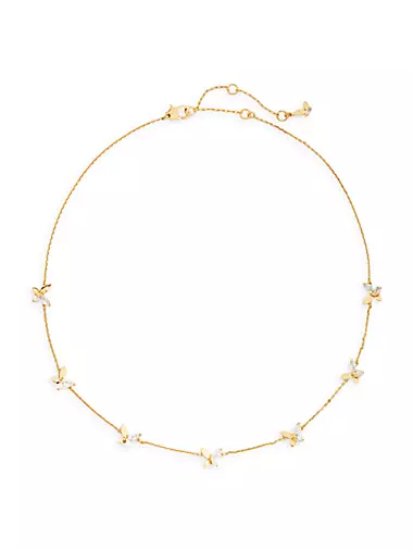 Social Butterfly Goldtone Cubic Zirconia Necklace