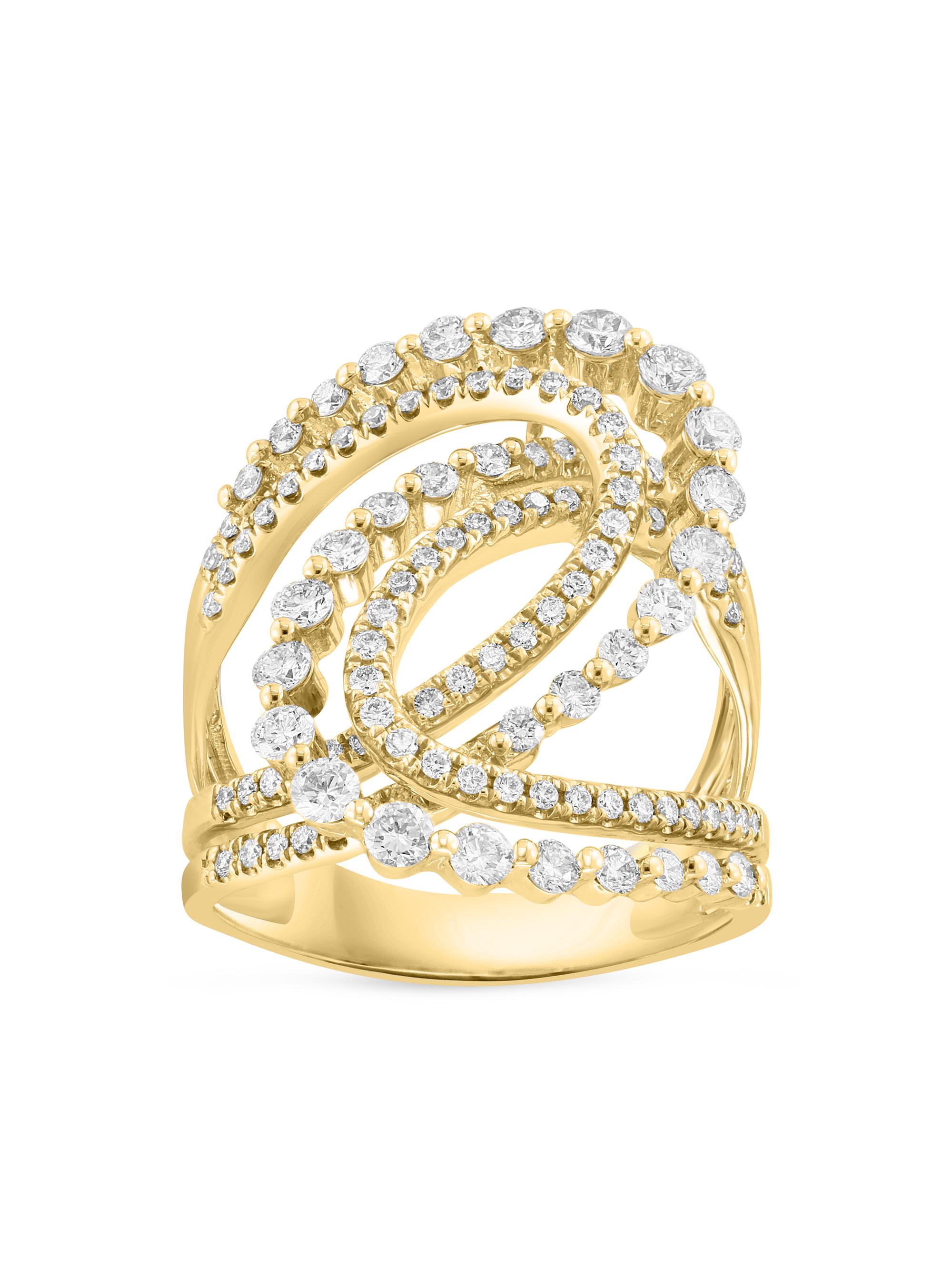 Saks Fifth Avenue Collection Women's 14K Yellow Gold & 1.31 TCW Diamond Swirled Openwork Ring - Yellow Gold