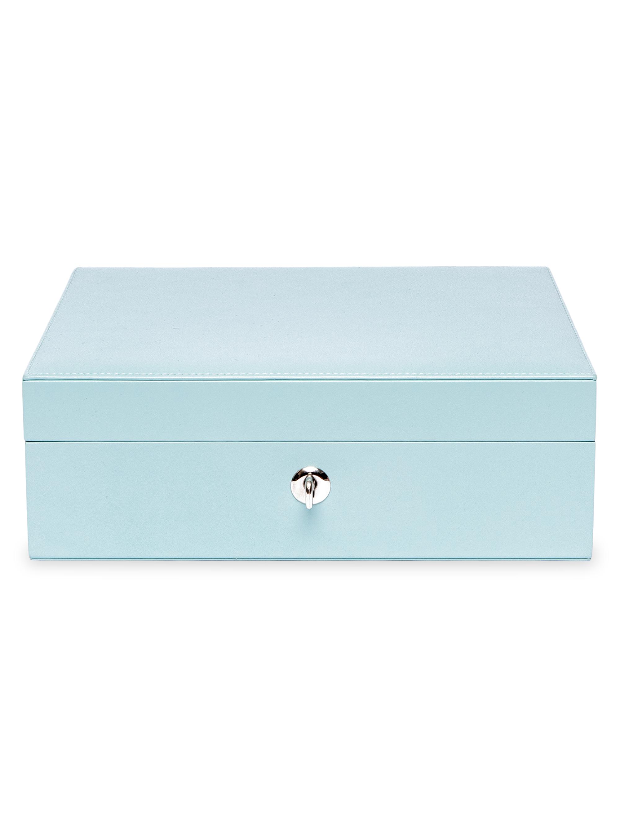 Rapport London Jessica Leather & Suede Jewelry Box - Aquamarine