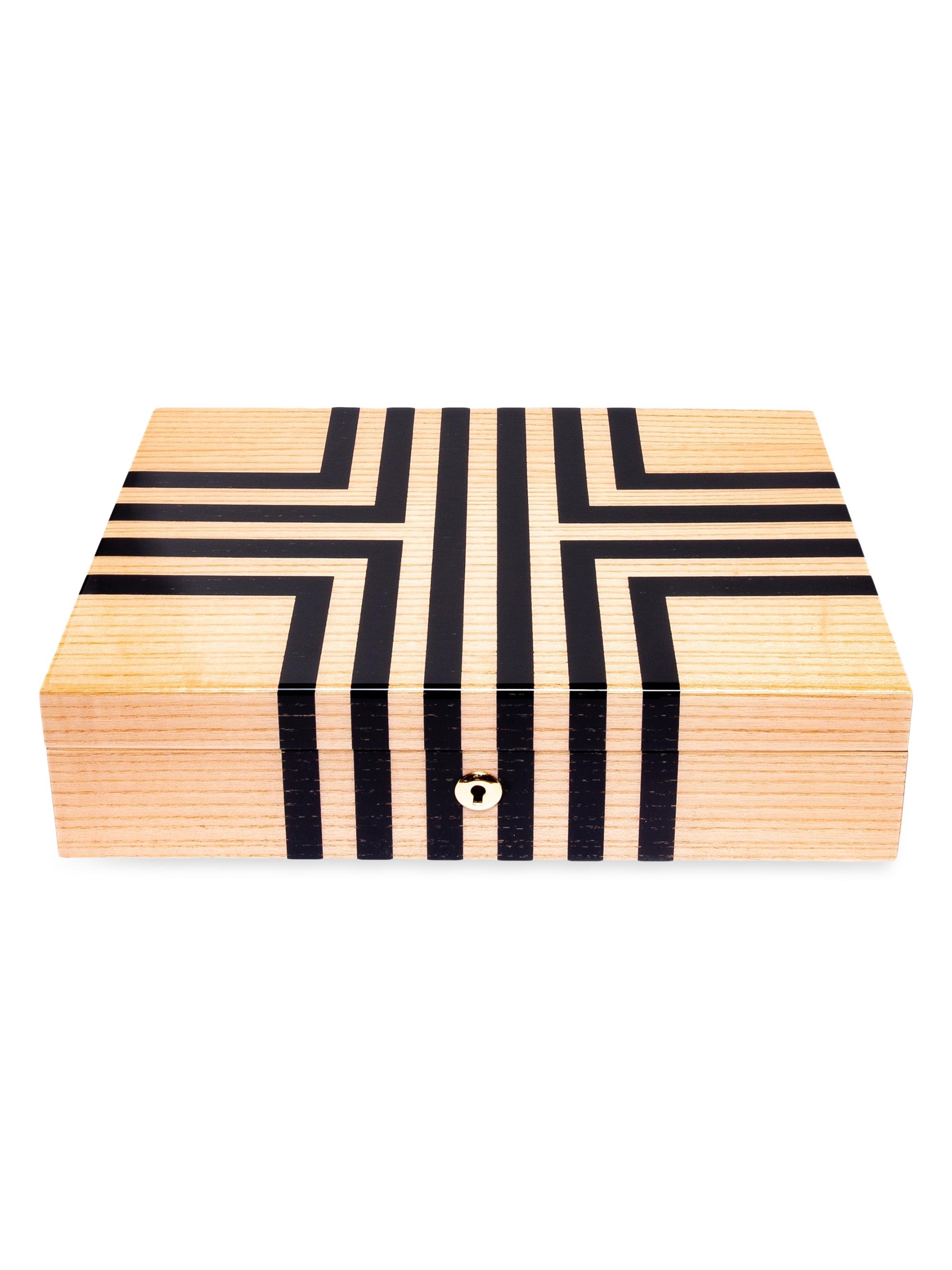 Rapport London Labyrinth 10-Watch Storage Box - Brown