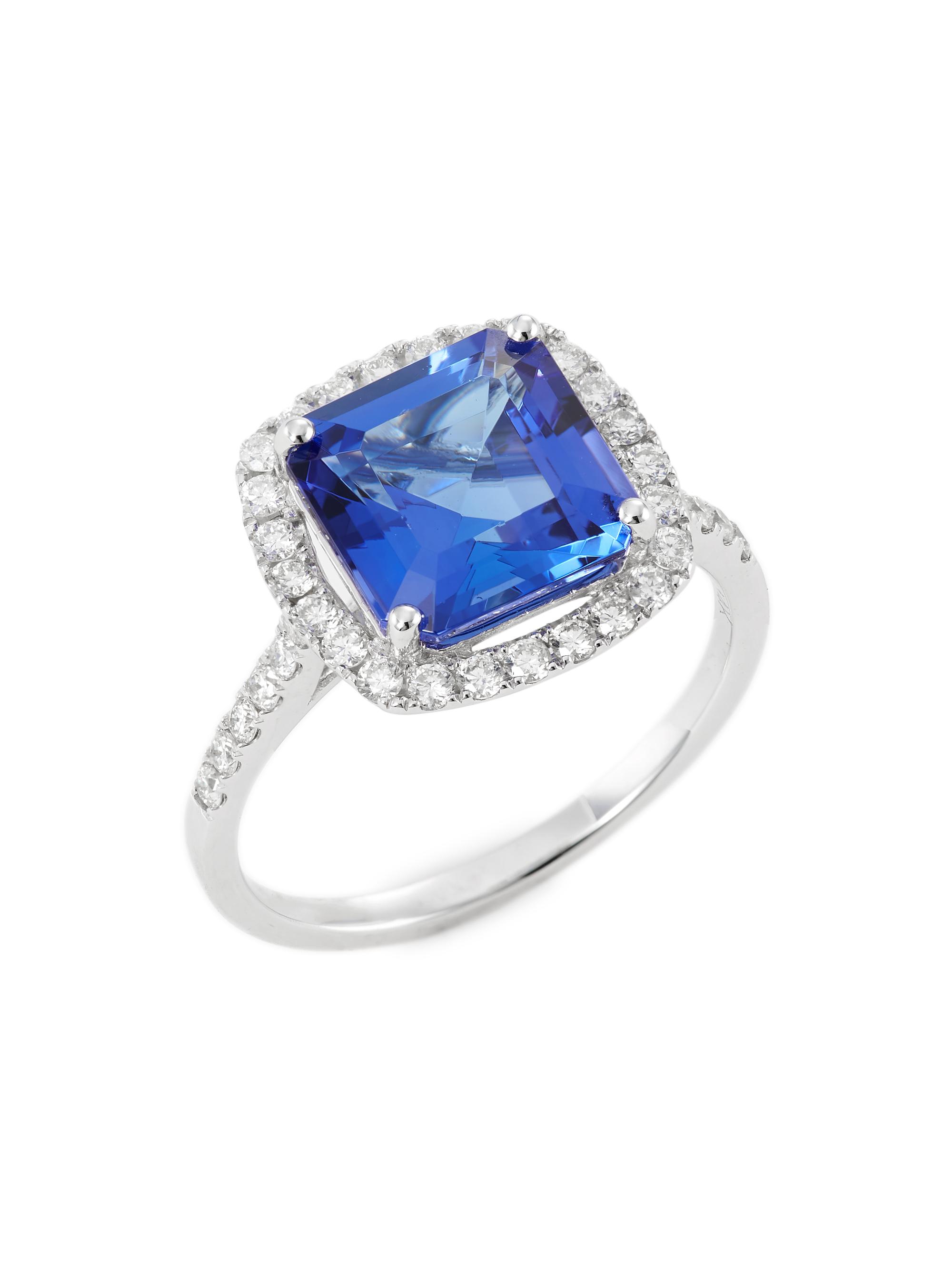 Saks Fifth Avenue Collection Women's 14K White Gold, Tanzanite & Diamond Ring - White Gold