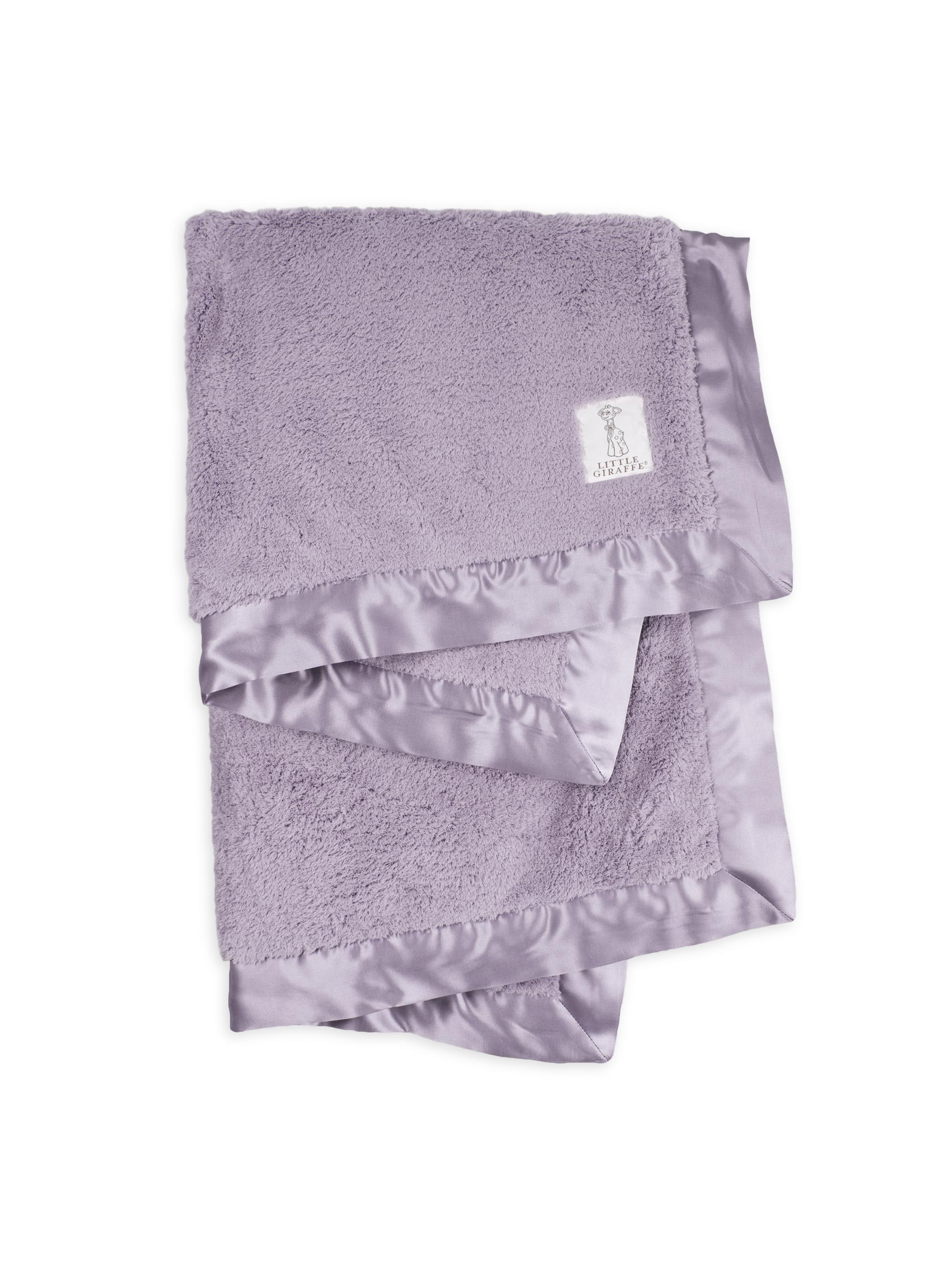Little Giraffe Chenille Blanket - Lavender