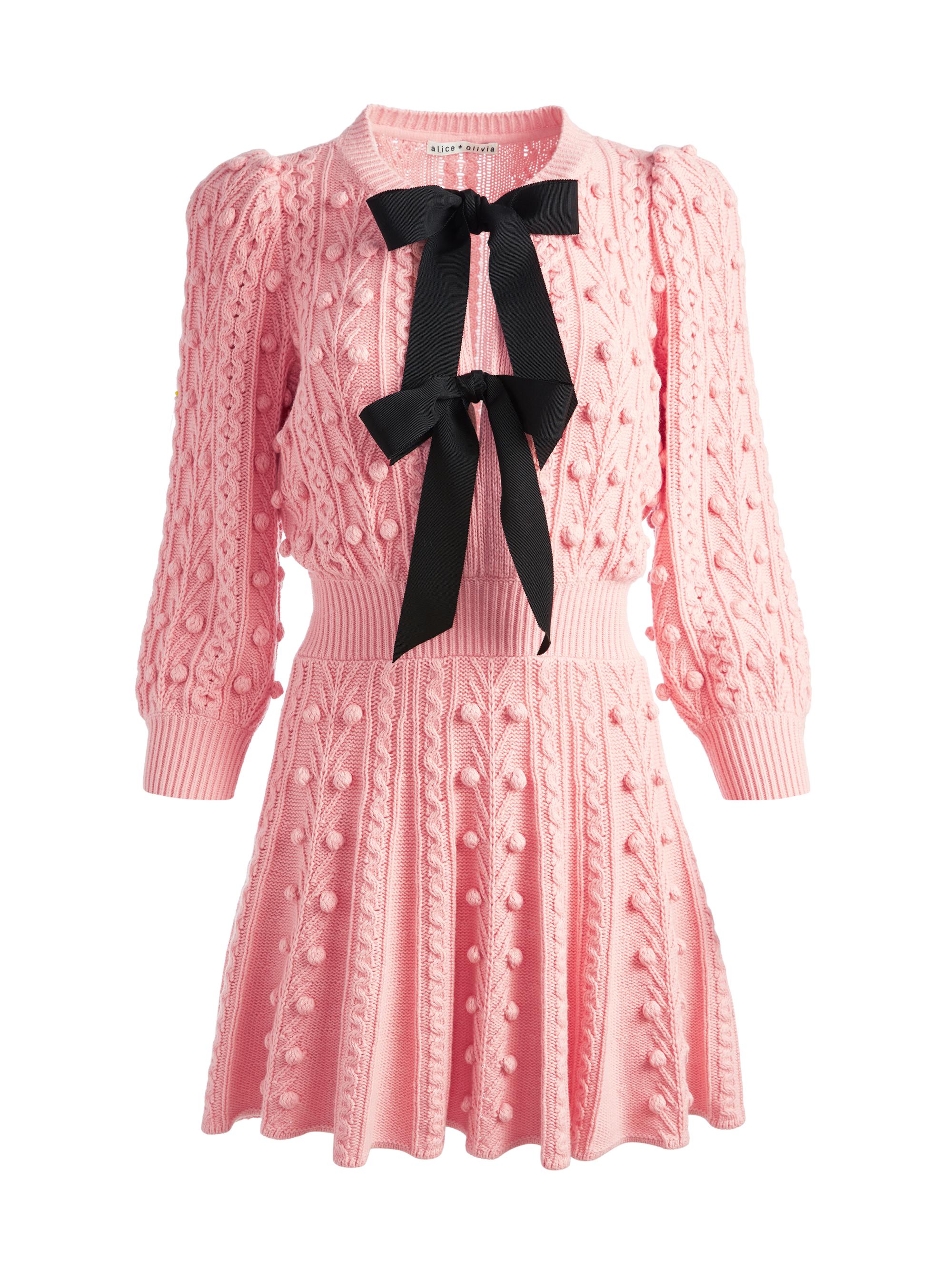 ALICE + OLIVIA Kitty Bow Front Sweater Dress | Saks Fifth Avenue