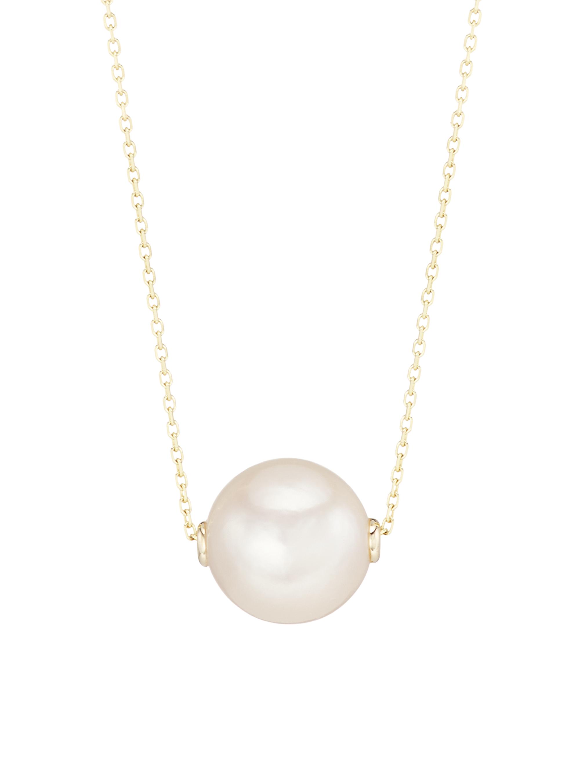 Saks Fifth Avenue Collection Women's 14K Yellow Gold & 12MM Freshwater Pearl Pendant Necklace - Yellow Gold