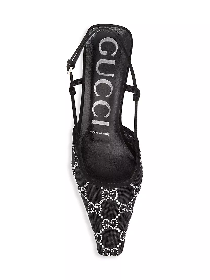 Shop Gucci Crystal-Embellished Slingback Sandals | Saks Fifth