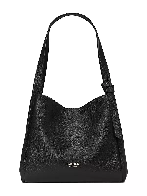 Kate Spade New York Black Leather Work Tote 2 Zippers Pockets Shoulder Bag  Purse