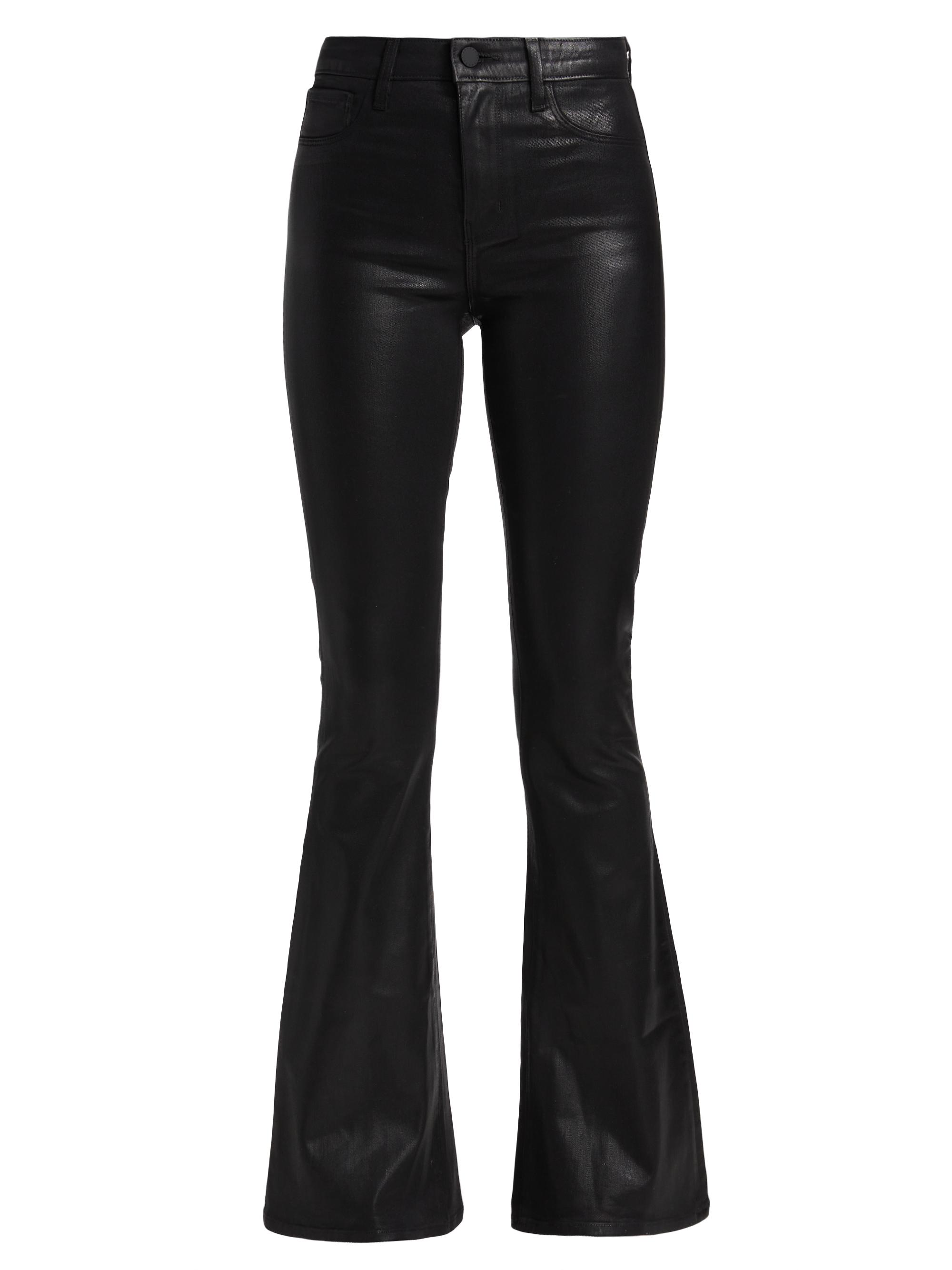 L'AGENCE Women's Marty Coated Ultra High-Rise Jeans - Black