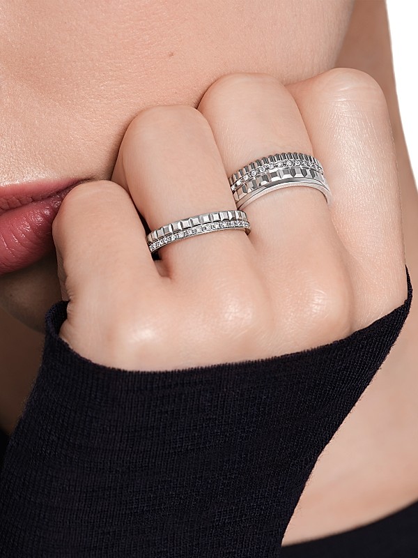 Shop Boucheron Quatre Radiant Edition Clou De Paris 18K Shop Boucheron Quatre Radiant Edition Clou De Paris 18K