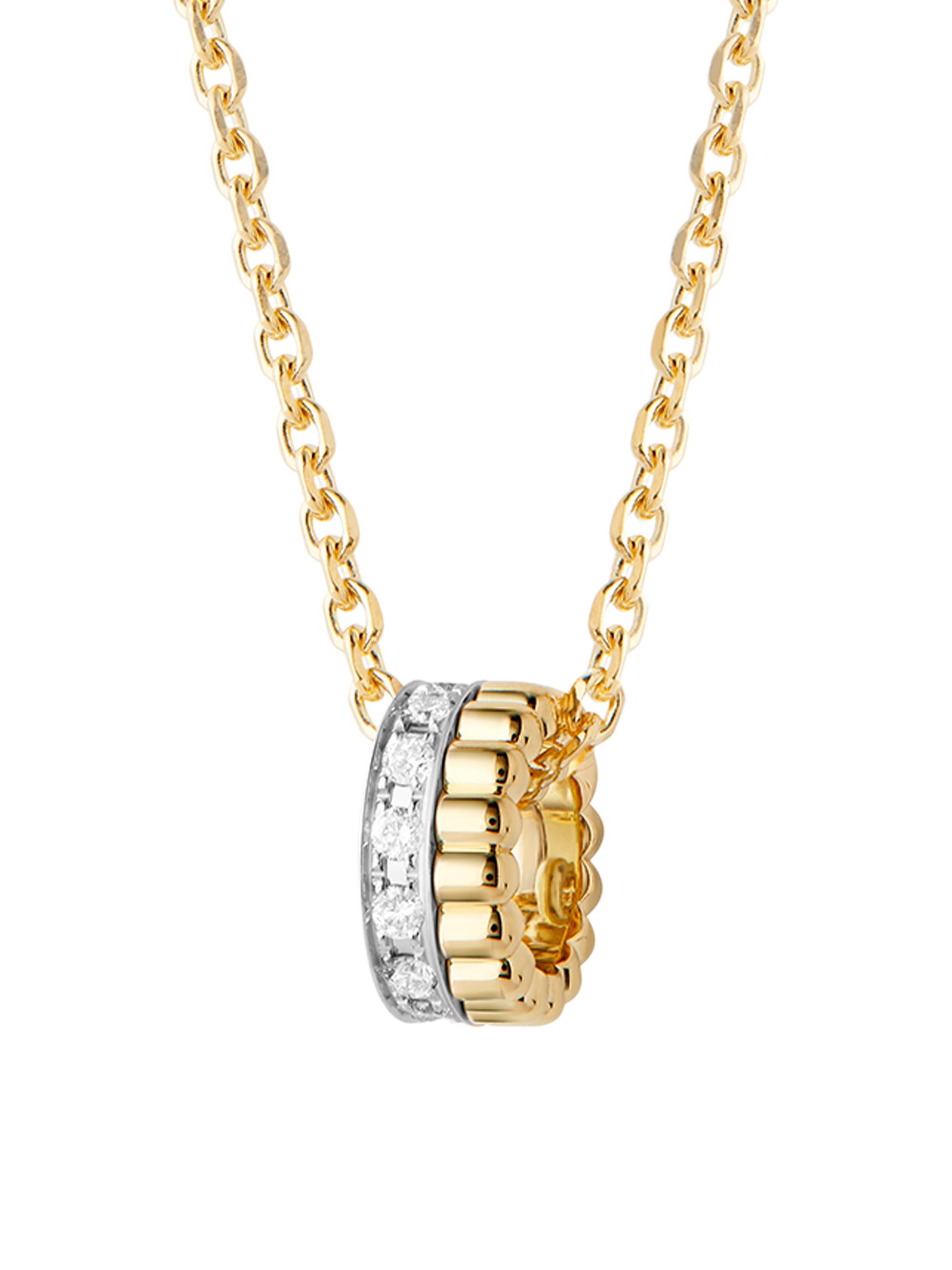 Boucheron Women's Quatre Radiant Edition Two-Tone 18K Gold & 0.10 TCW Diamond Mini Pendant Necklace - Yellow White Gold