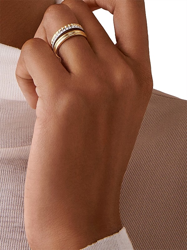 Shop Boucheron Quatre Radiant Edition Clou De Paris Two-Tone Shop Boucheron Quatre Radiant Edition Clou De Paris Two-Tone