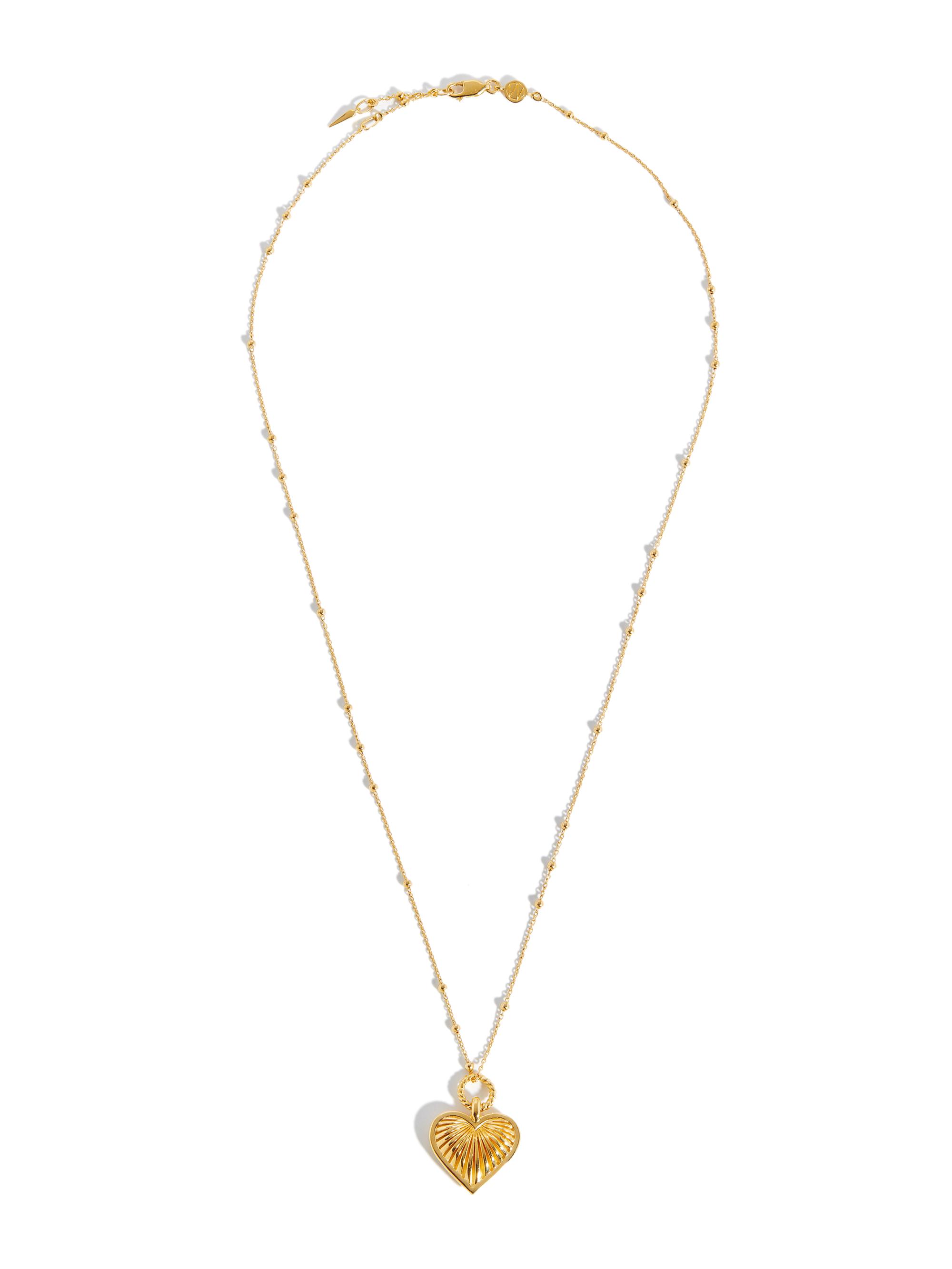 Missoma Women's 18K Gold-Plated Ridged Heart Pendant Necklace - Gold