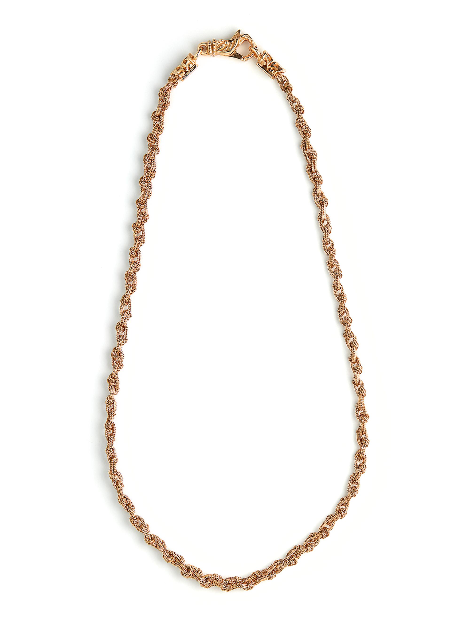 Emanuele Bicocchi Men's Unisex Knot Braid Gold-Plated Sterling Silver Necklace - Gold