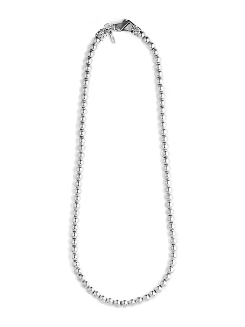 Emanuele Bicocchi Men's Sterling Silver Beaded Necklace - Silver One-Size