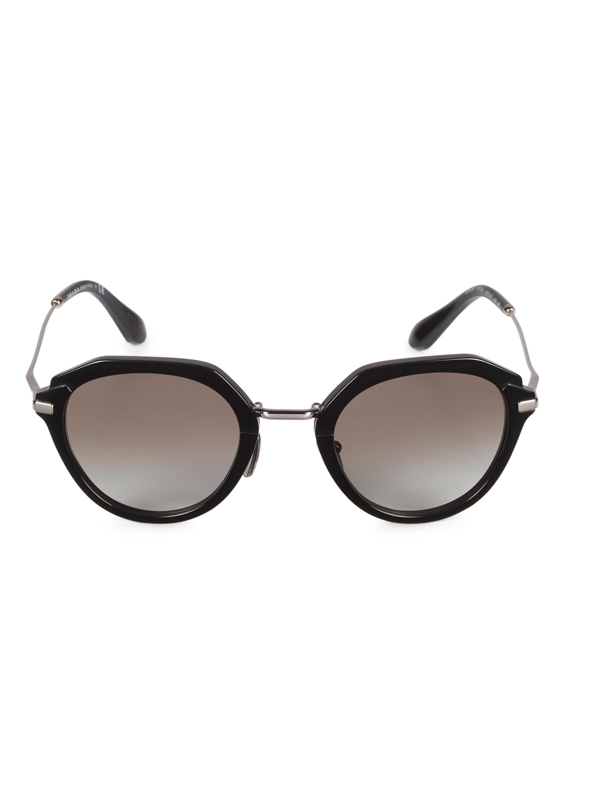 Prada Men's 57MM Geometric Sunglasses - Black