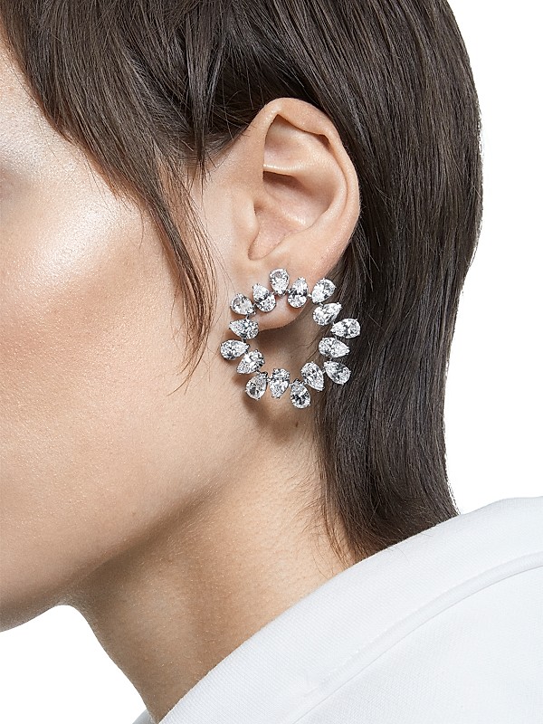 Shop Swarovski Matrix Swarovski Crystal Rhodium-Plated Pear Shop Swarovski Matrix Swarovski Crystal Rhodium-Plated Pear