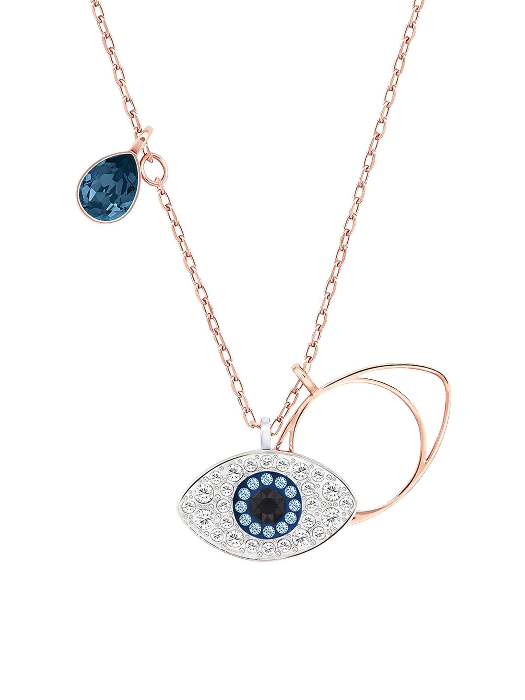 Swarovski Women's Symbolica  Crystal Rose Goldplated Evil Eye Pendant Necklace - Crystal