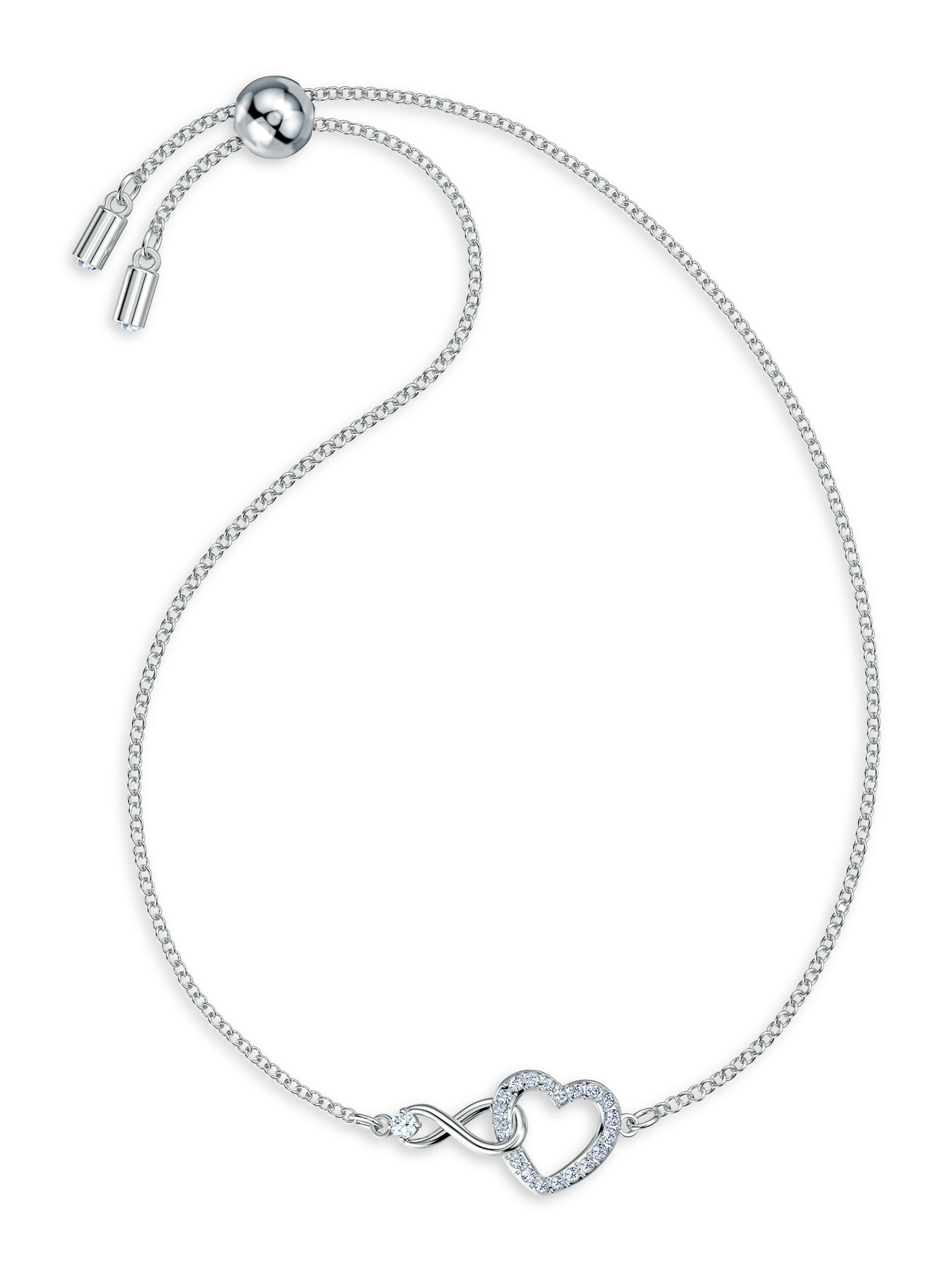 Swarovski Hyperbola Crystal Rhodium-Plated Infinity & Heart Bracelet ...