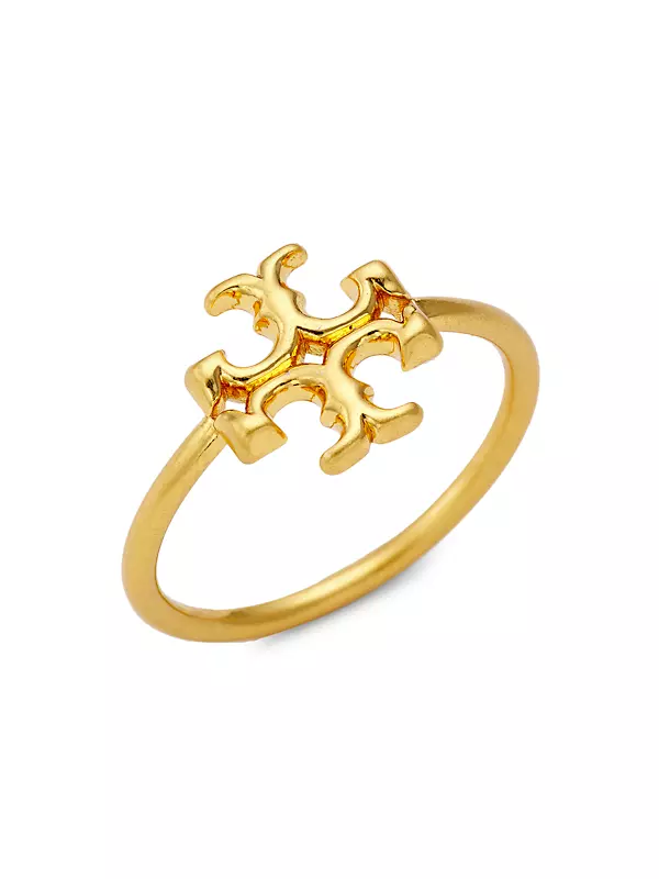 Shop Tory Burch Kira Goldtone Logo Ring | Saks Fifth Avenue