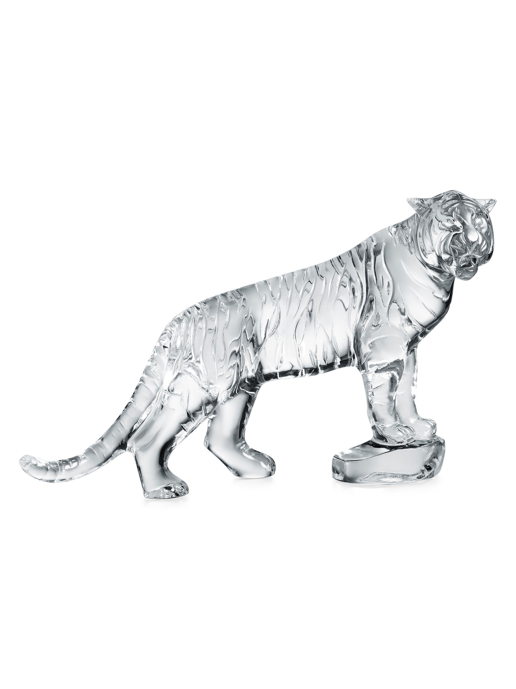 Baccarat Roaring Bengal Tiger Crystal Sculpture