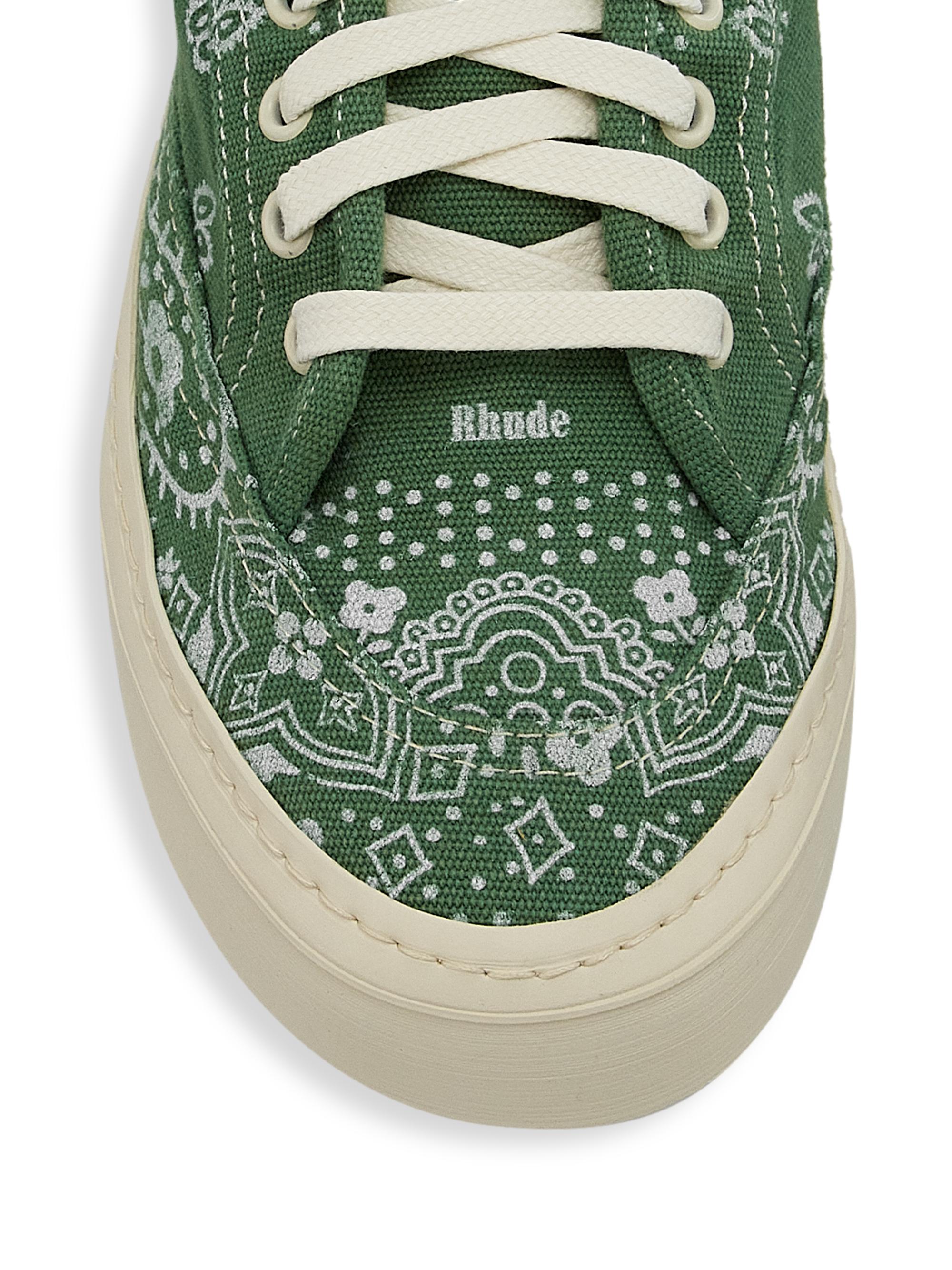 Rhude Bandana Canvas Sneakers | Saks Fifth Avenue