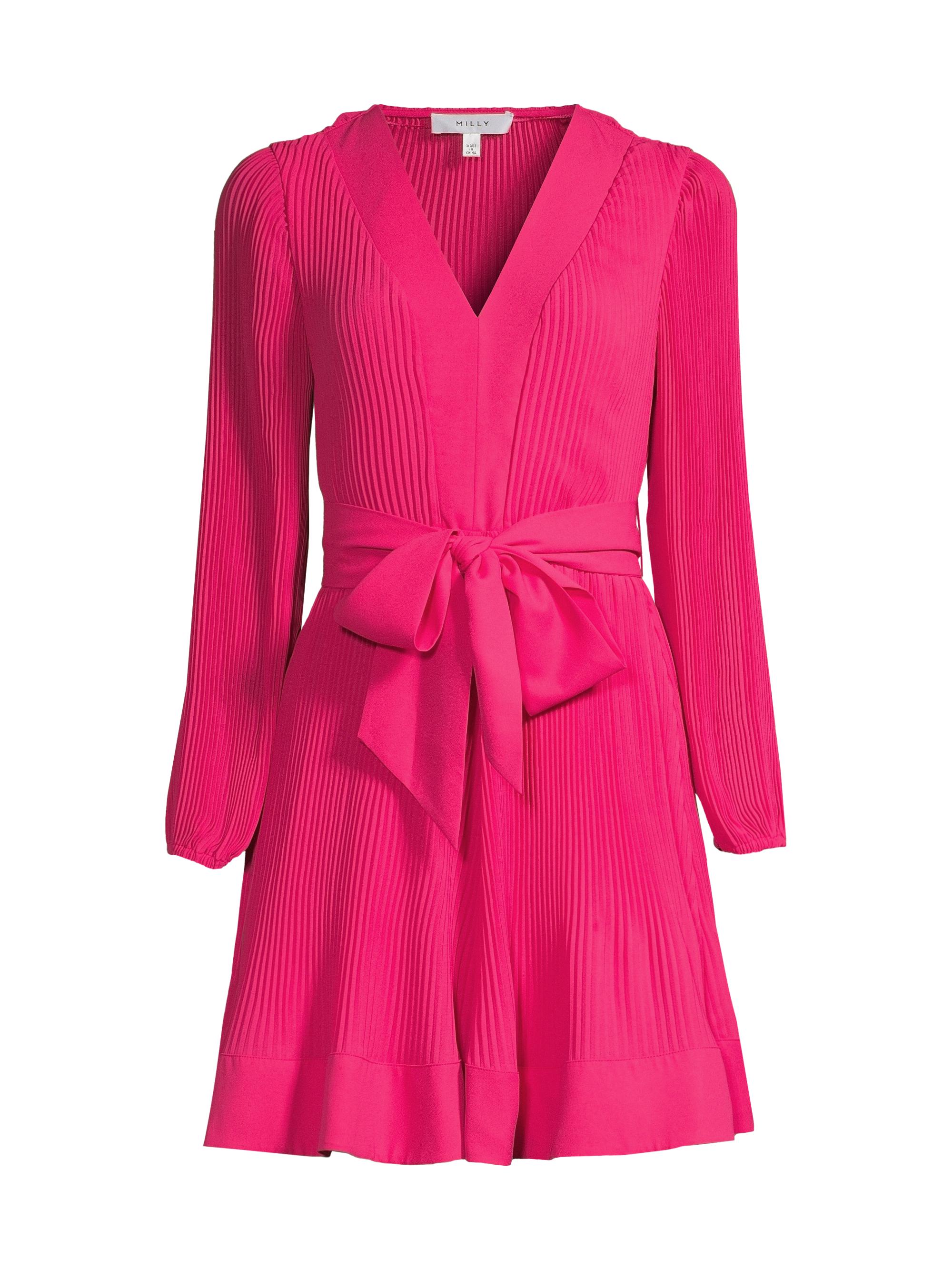 Milly Women's Liv Pleated Belted Minidress -  Pink