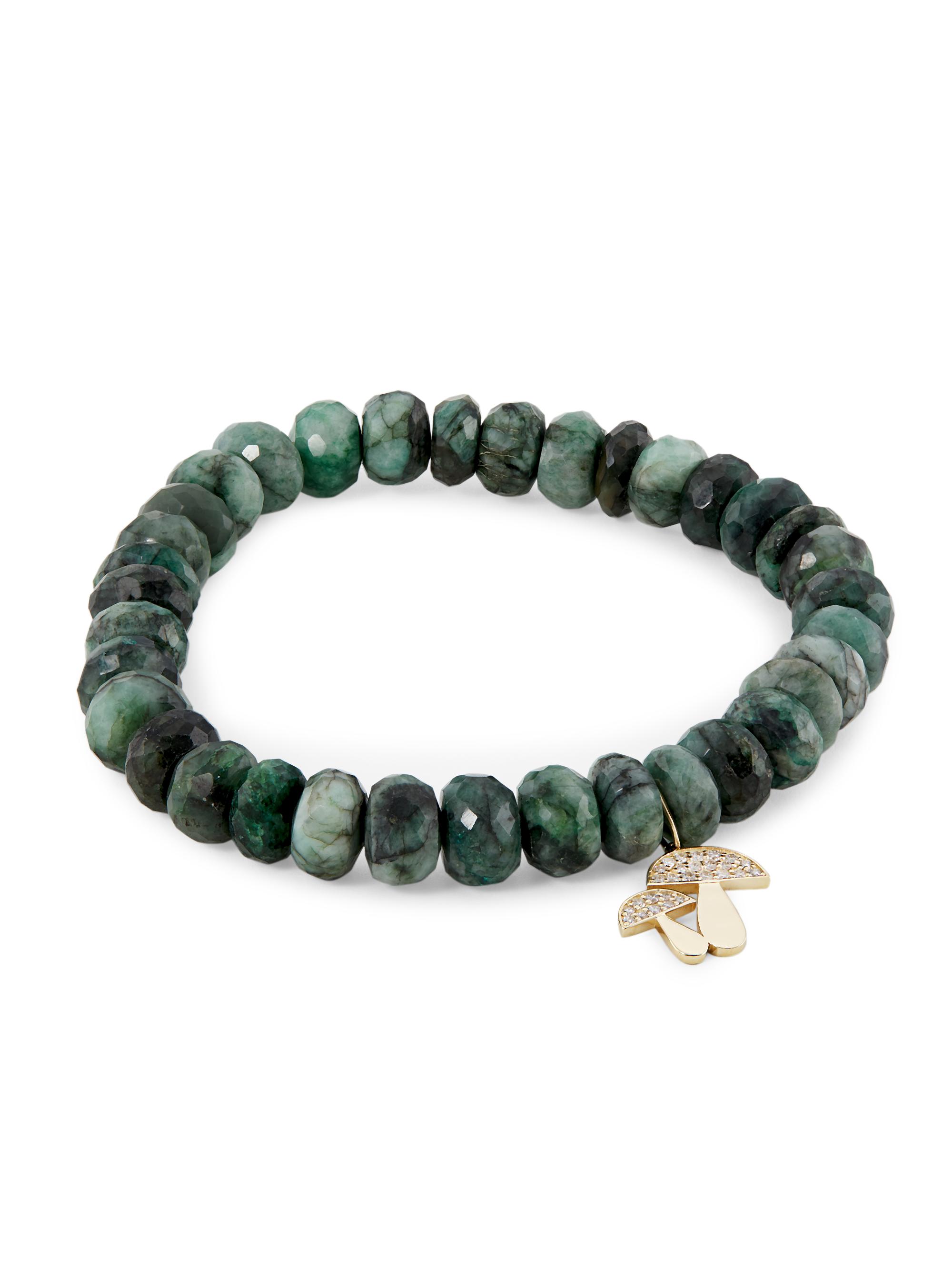 Sydney Evan Women's 14K Yellow Gold & Multi-Stone Mushroom Charm Bracelet