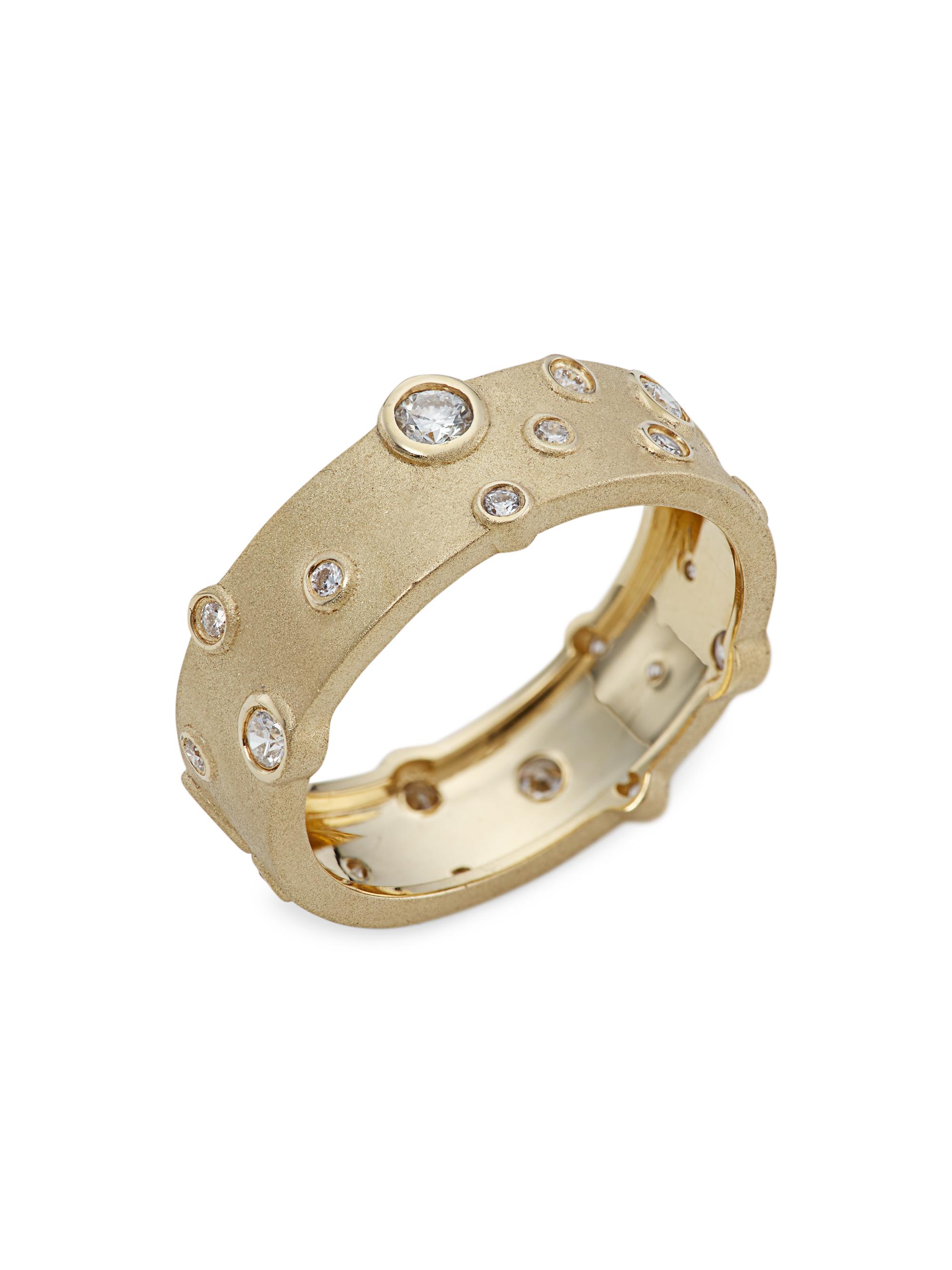 Sydney Evan Women's 14K Yellow Gold & Diamond Anniversary Cigar Ring