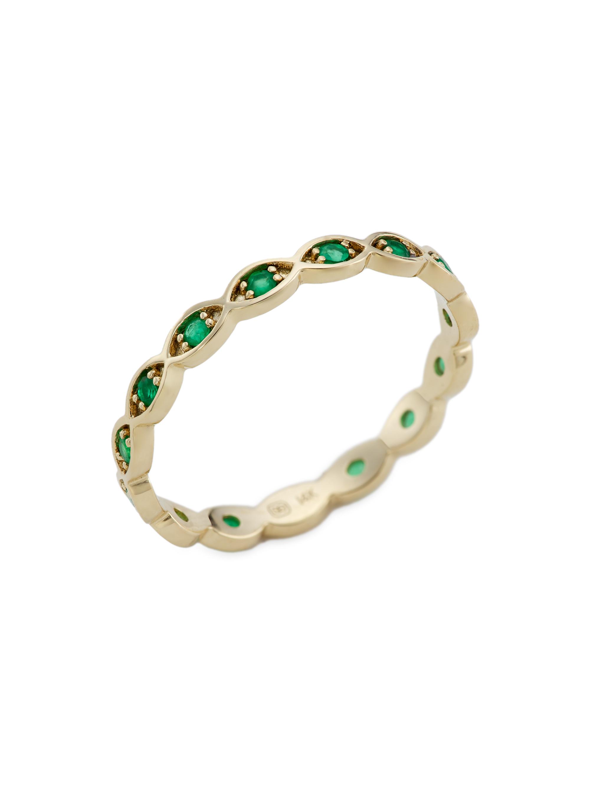 Sydney Evan Women's 14K Yellow Gold & Emerald Eternity Band
