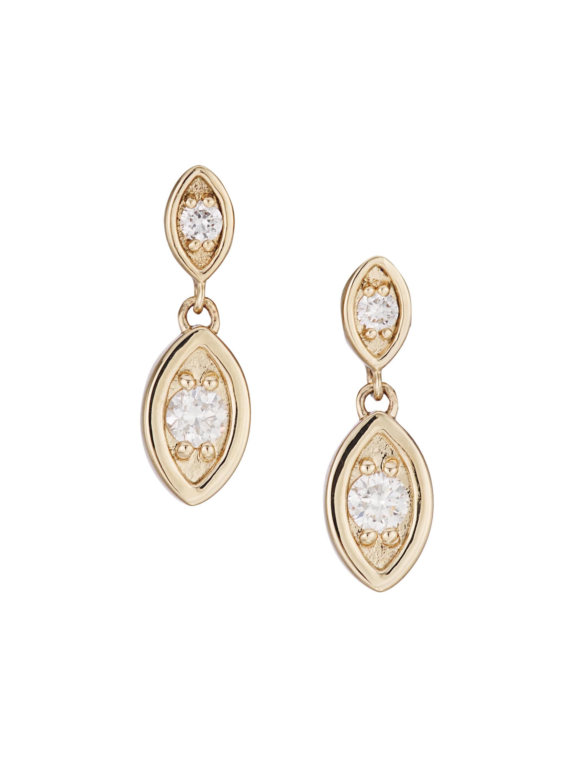 Sydney Evan Women's 14K Yellow Gold & Diamond Evil-Eye Drop Earrings