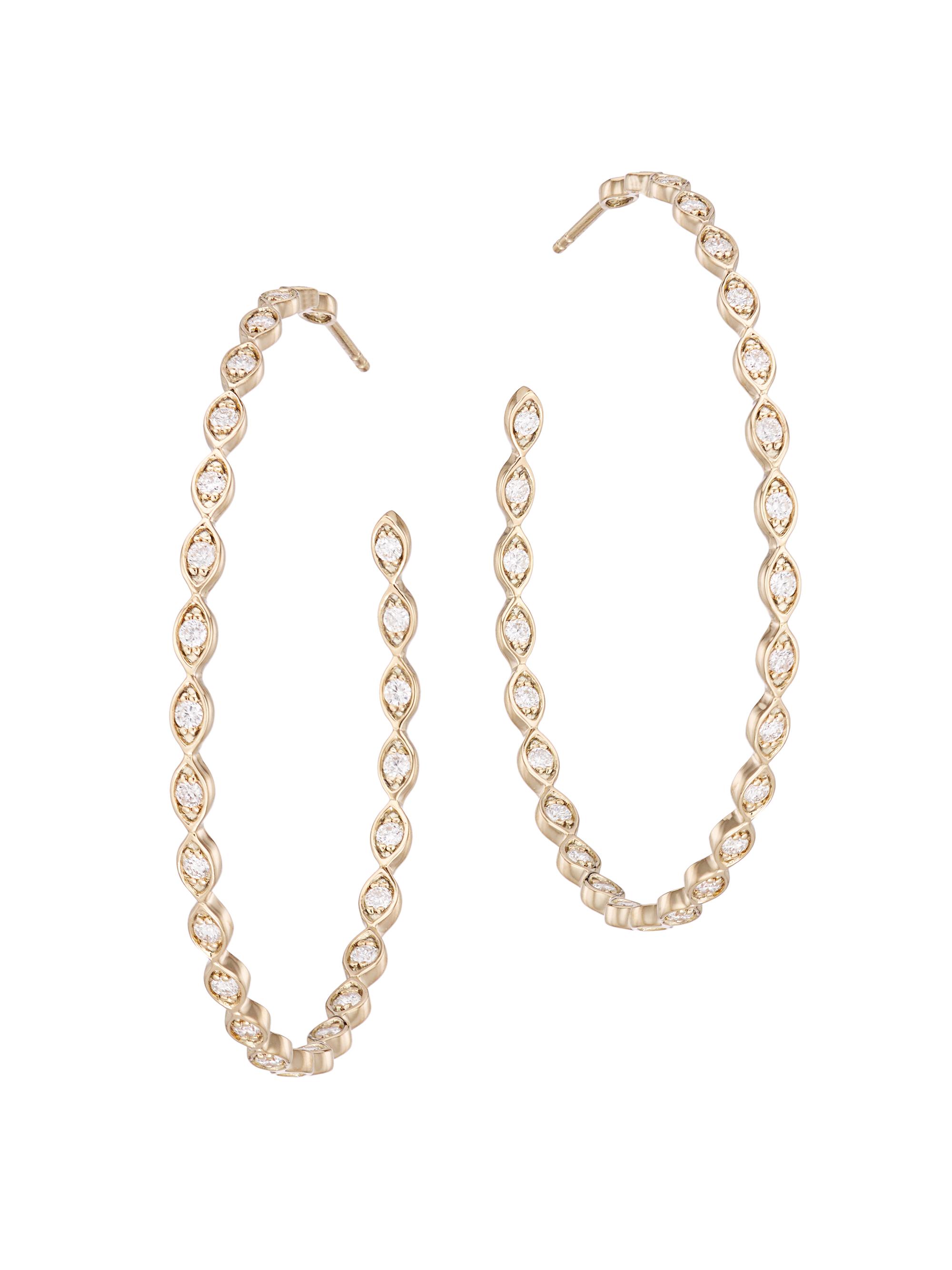 Sydney Evan Women's 14K Yellow Gold & Diamond  Evil-Eye Hoop Earrings