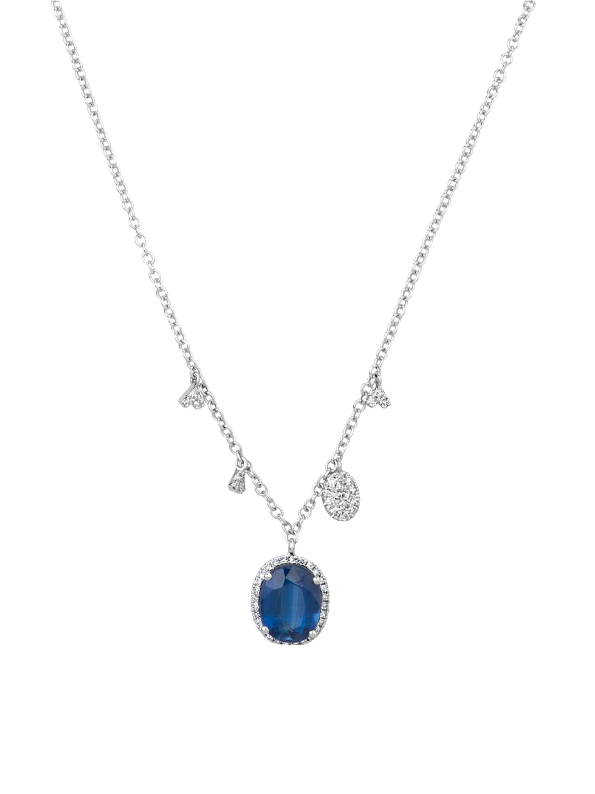 Meira T Women's 14K White Gold, Diamond & Kyanite Necklace - White Gold