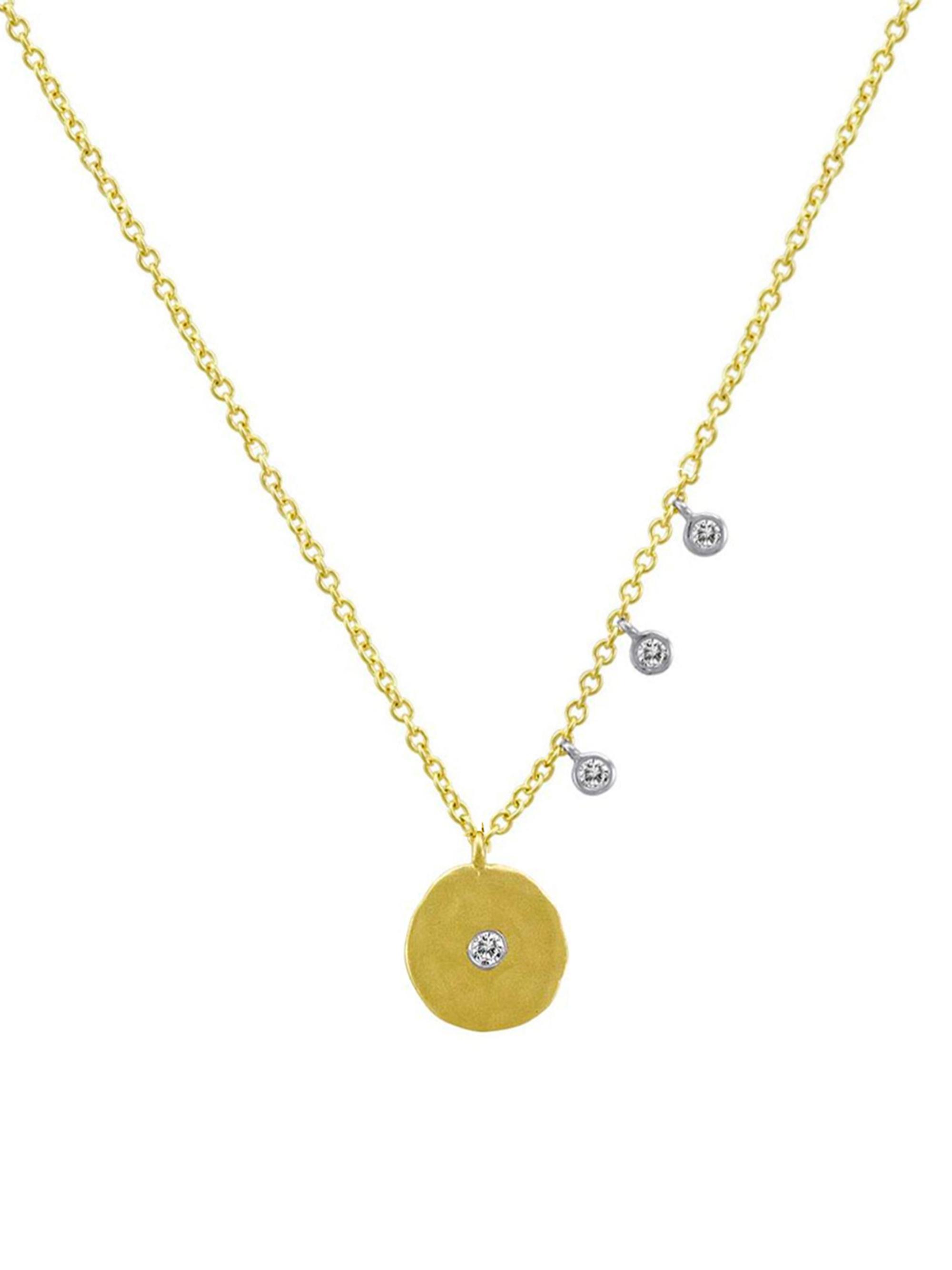 Meira T Women's 14K Gold & Diamond Disc Necklace - Yellow Gold