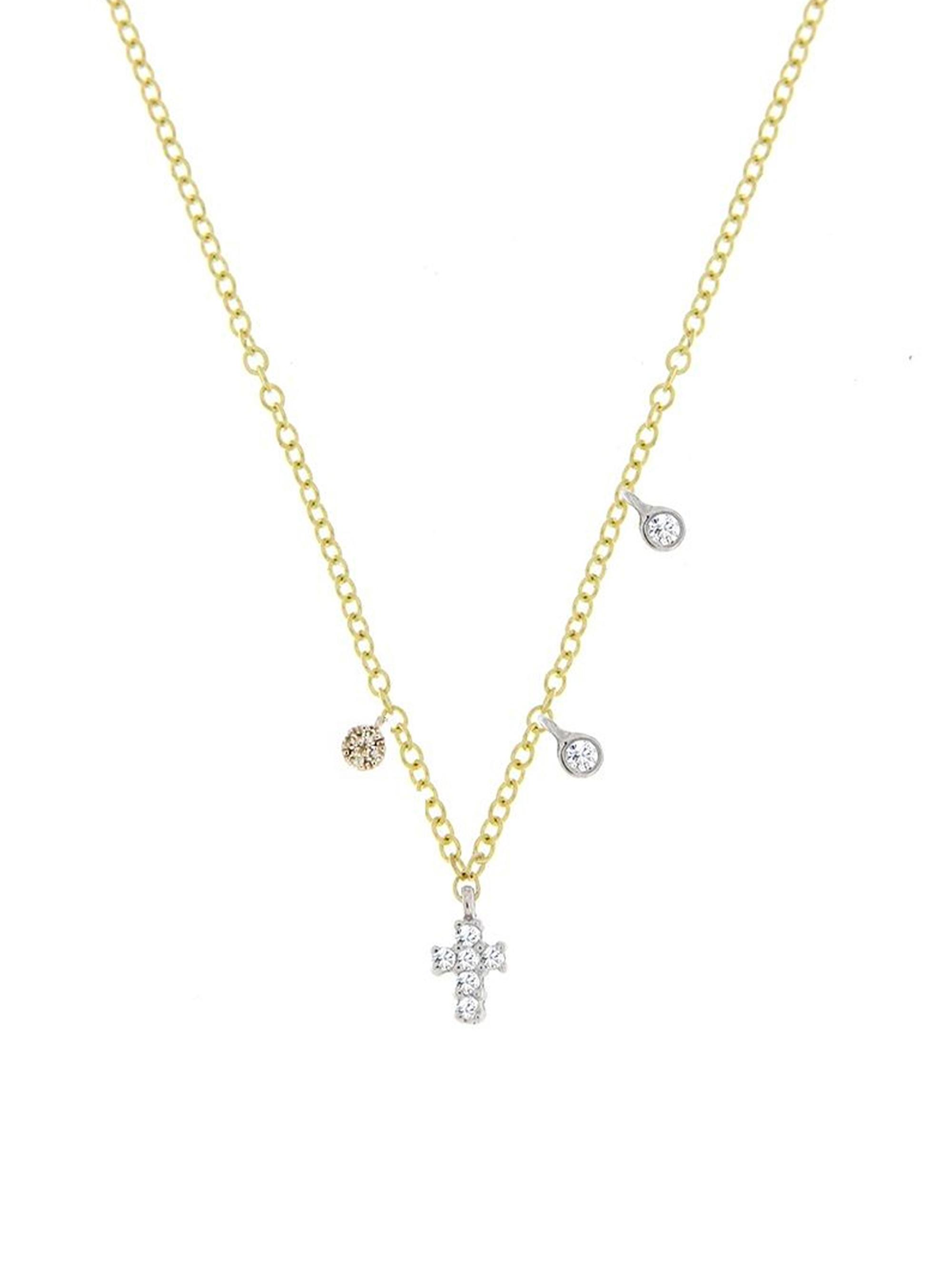 Meira T Women's Baby 14K Gold & Diamond Cross Necklace - Yellow Gold