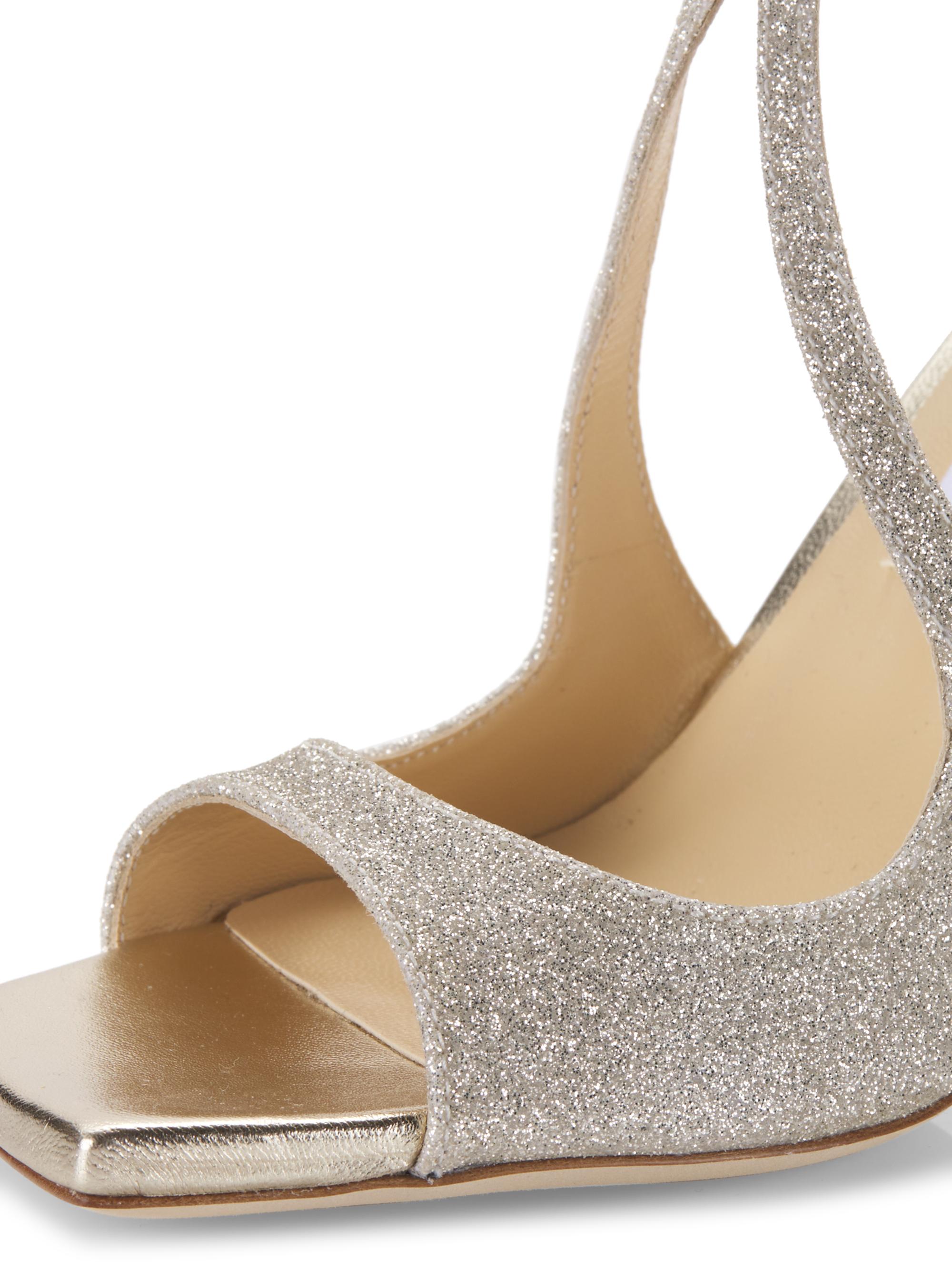 Jimmy Choo Azia 95MM Glitter Sandals | Saks Fifth Avenue