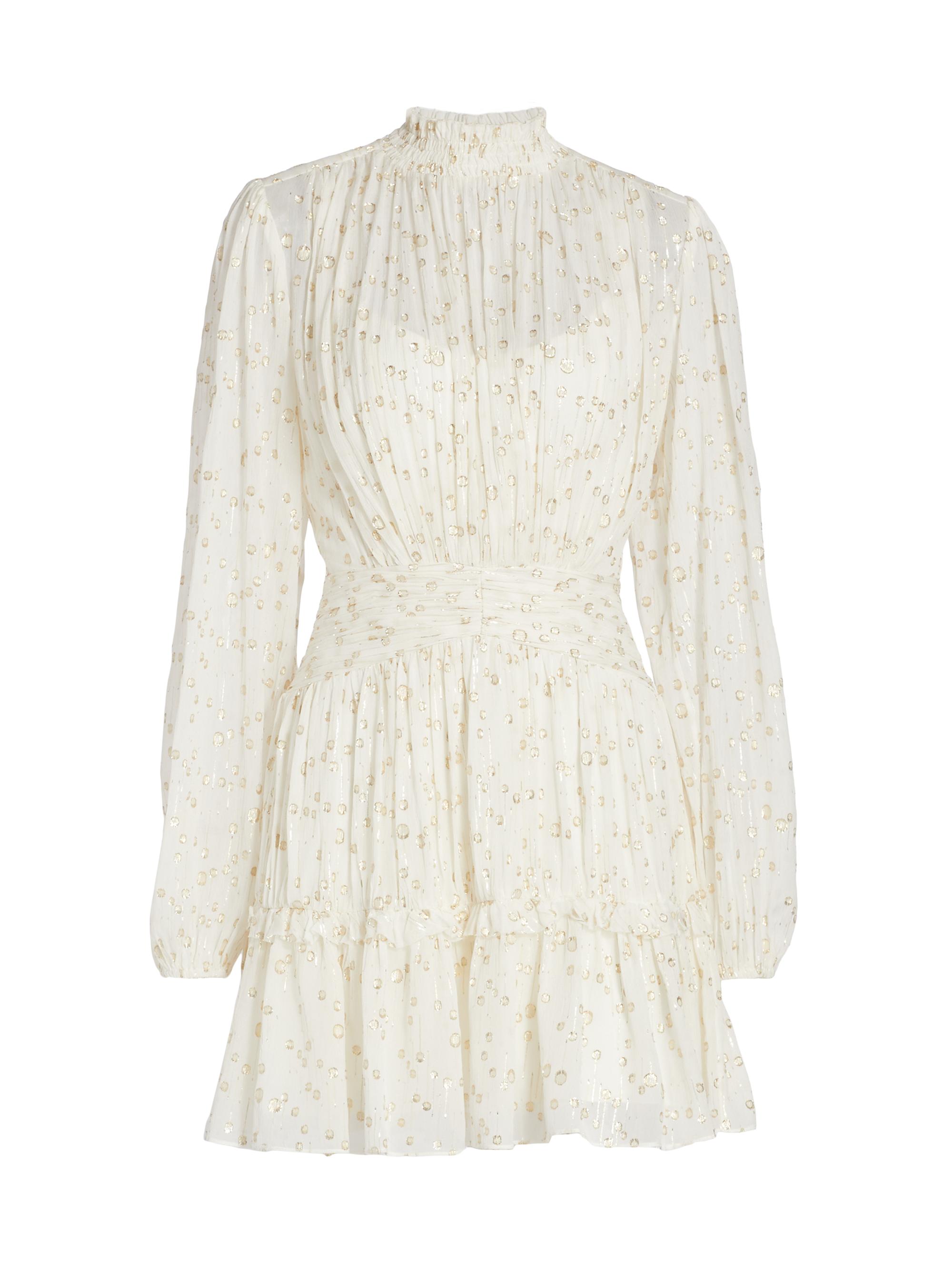 ML Monique Lhuillier Metallic Fil Coup Minidress | Saks Fifth Avenue