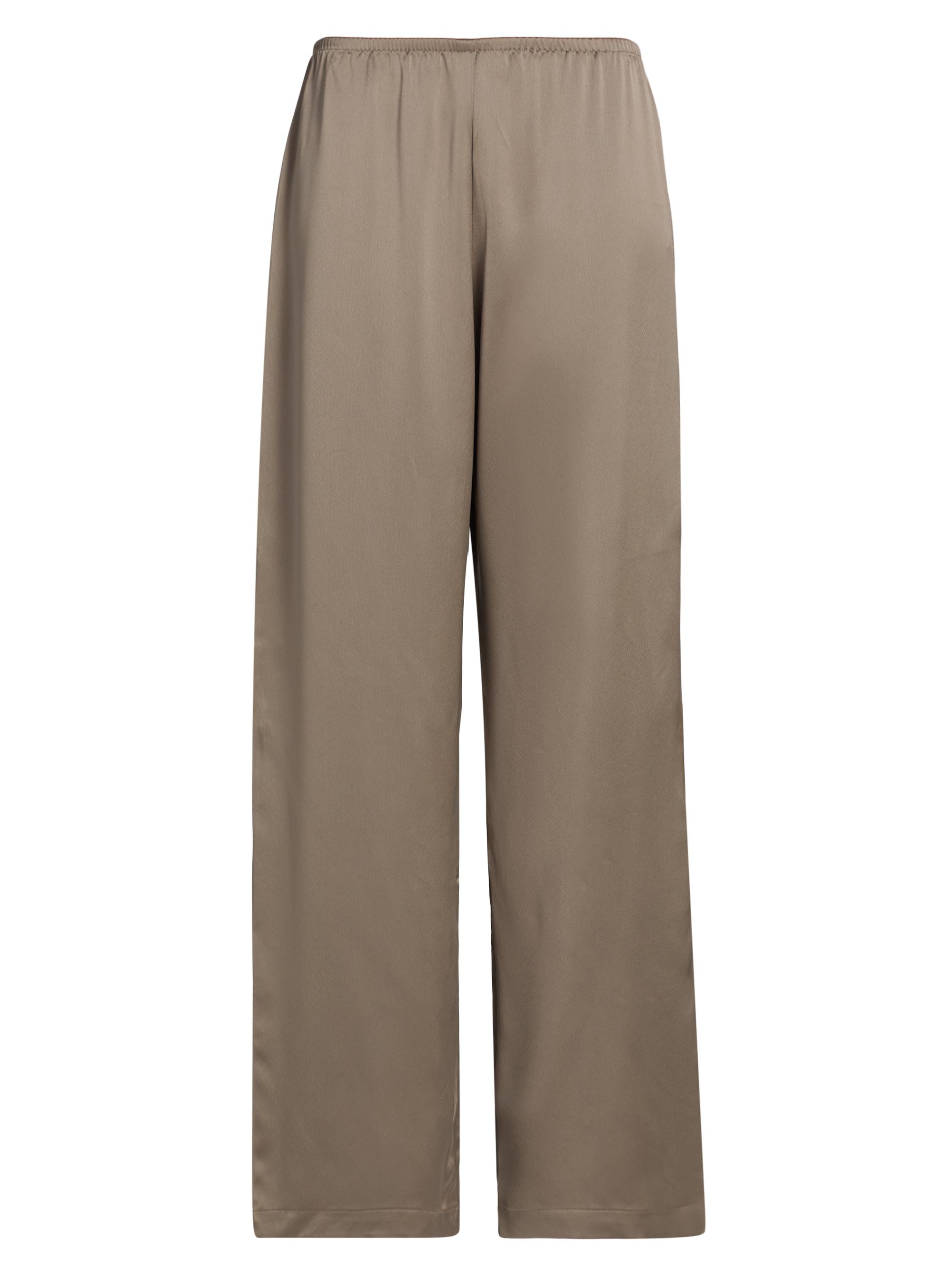 Leset Women's Barb Satin Wide-Leg Pants - Creme