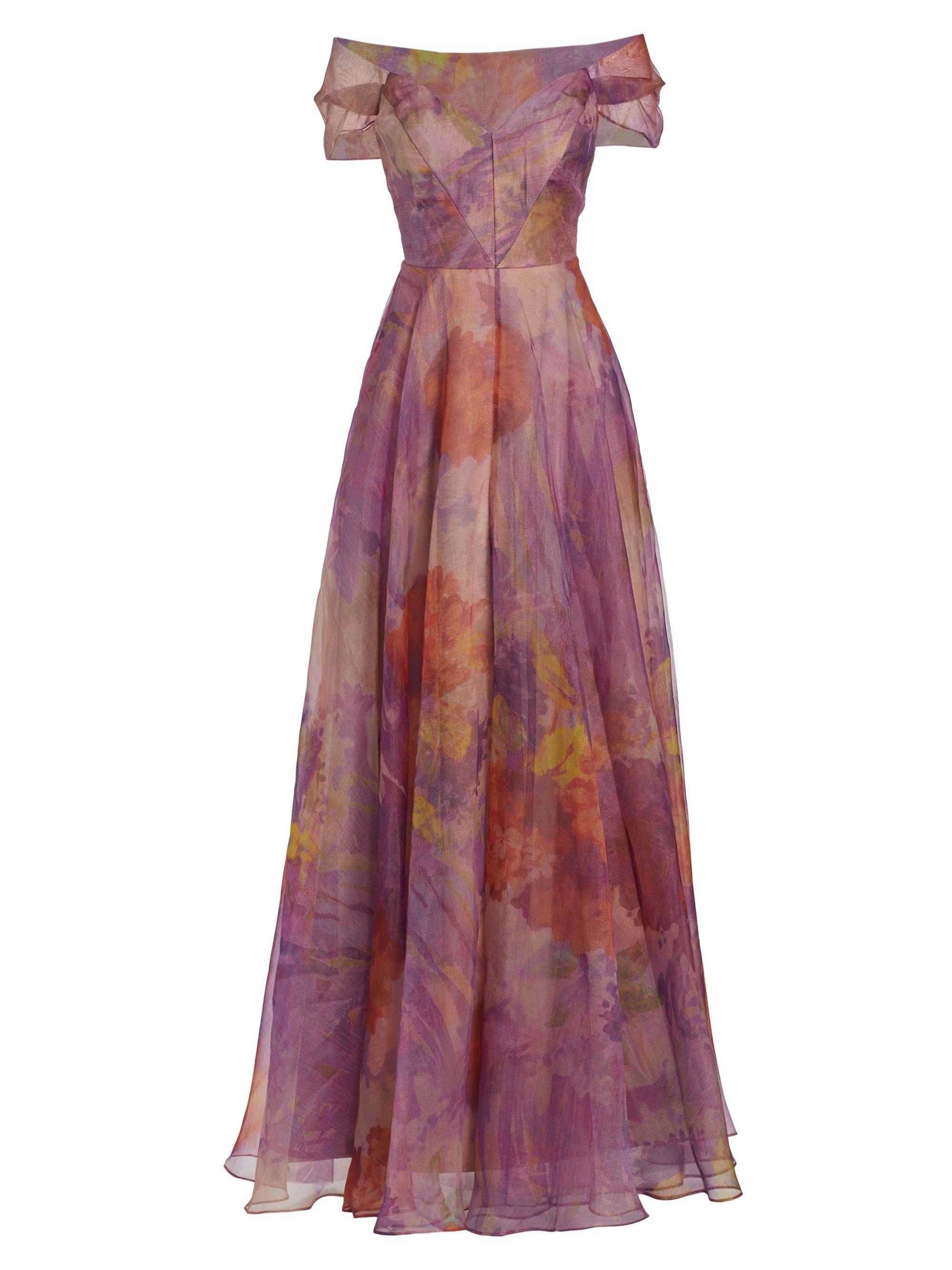 Rene Ruiz Collection Women's Metallic Off-The-Shoulder Gown - Pink Multi